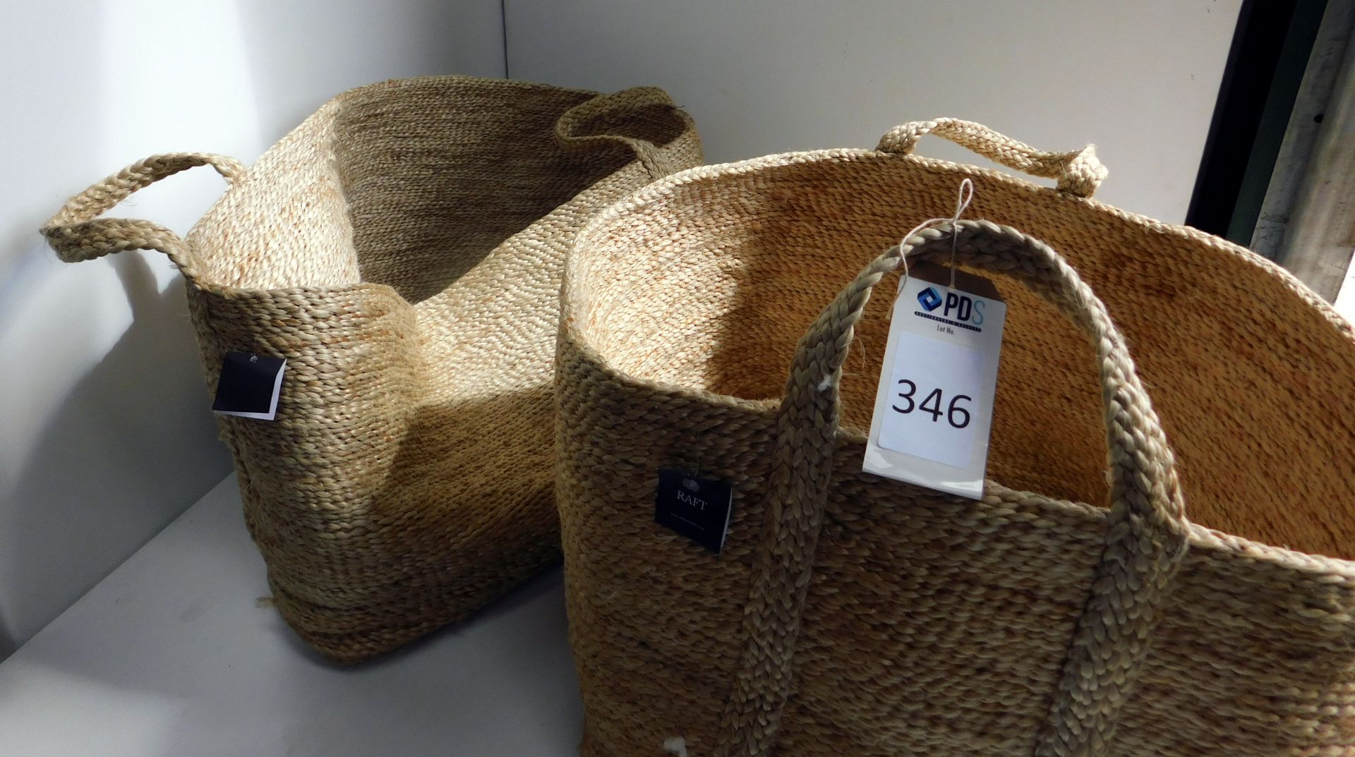 Two Large Jute Baskets, Straw (Located Brentwood, See General Notes for More Details)