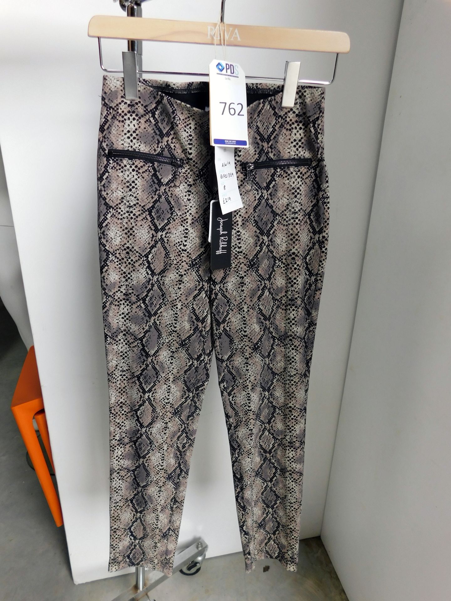 Joseph Ribkoff Ella Slim Fit Trousers, Style: 19358, Shade: Black/Taupe, Size 8 (Located