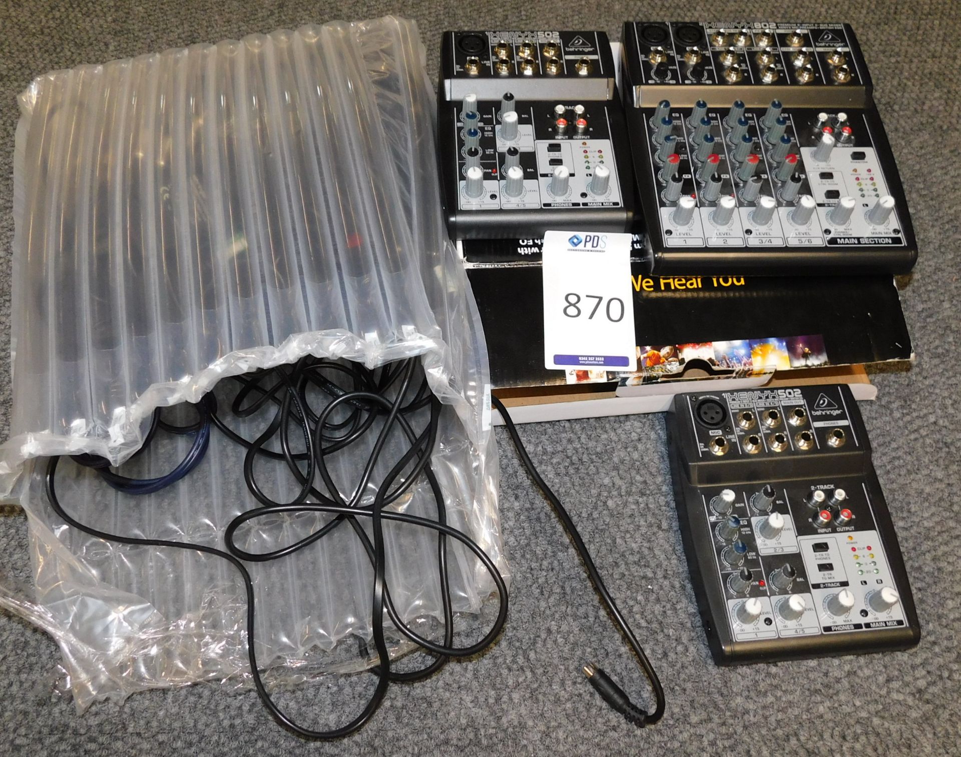 Behringer Xenyx 802 Mixer & 2 Xenyx 502 Mixers (Located Manchester – See General Notes for More