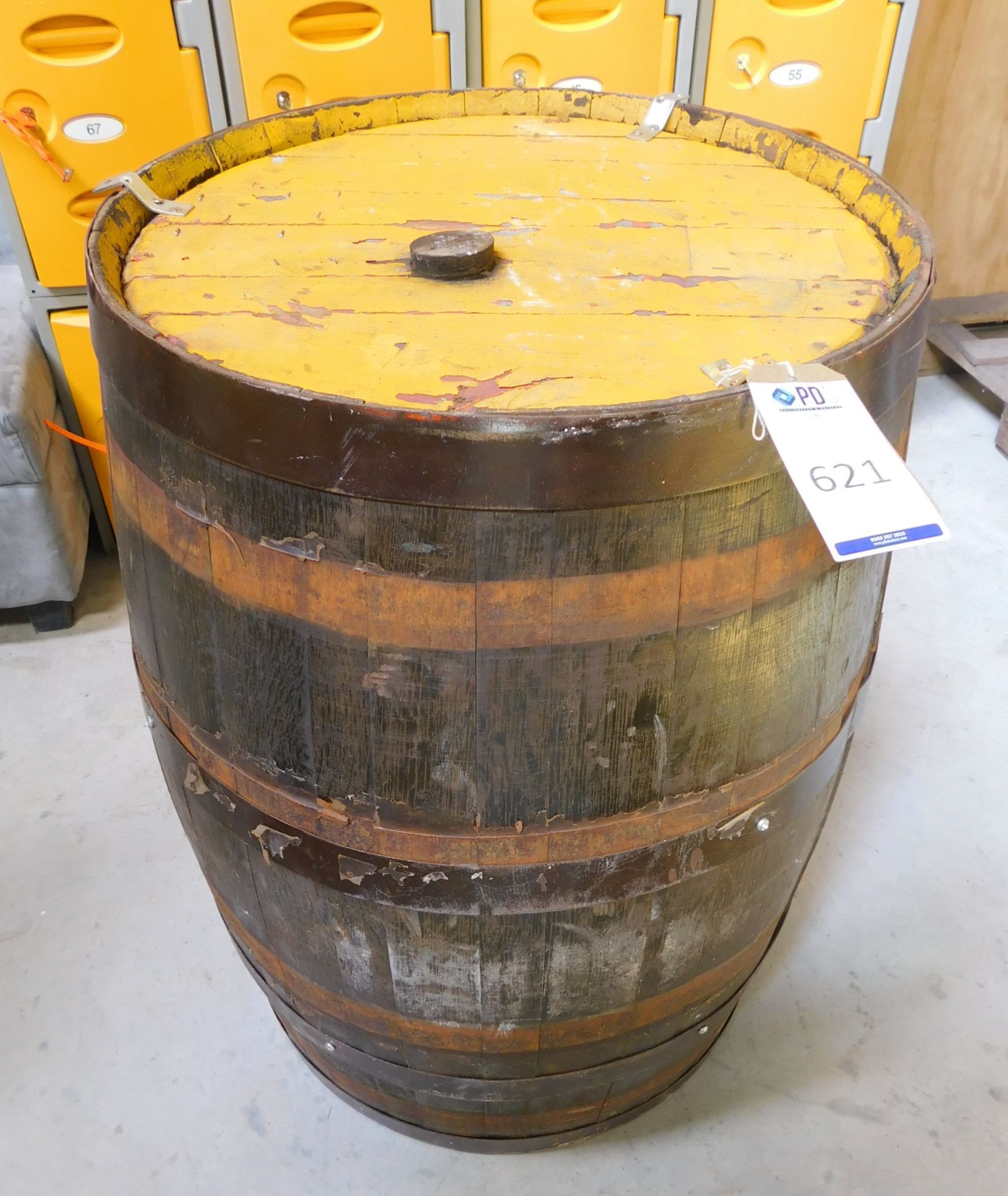 Oak Metal Banded Barrel (Located Brentwood, See General Notes for More Details)