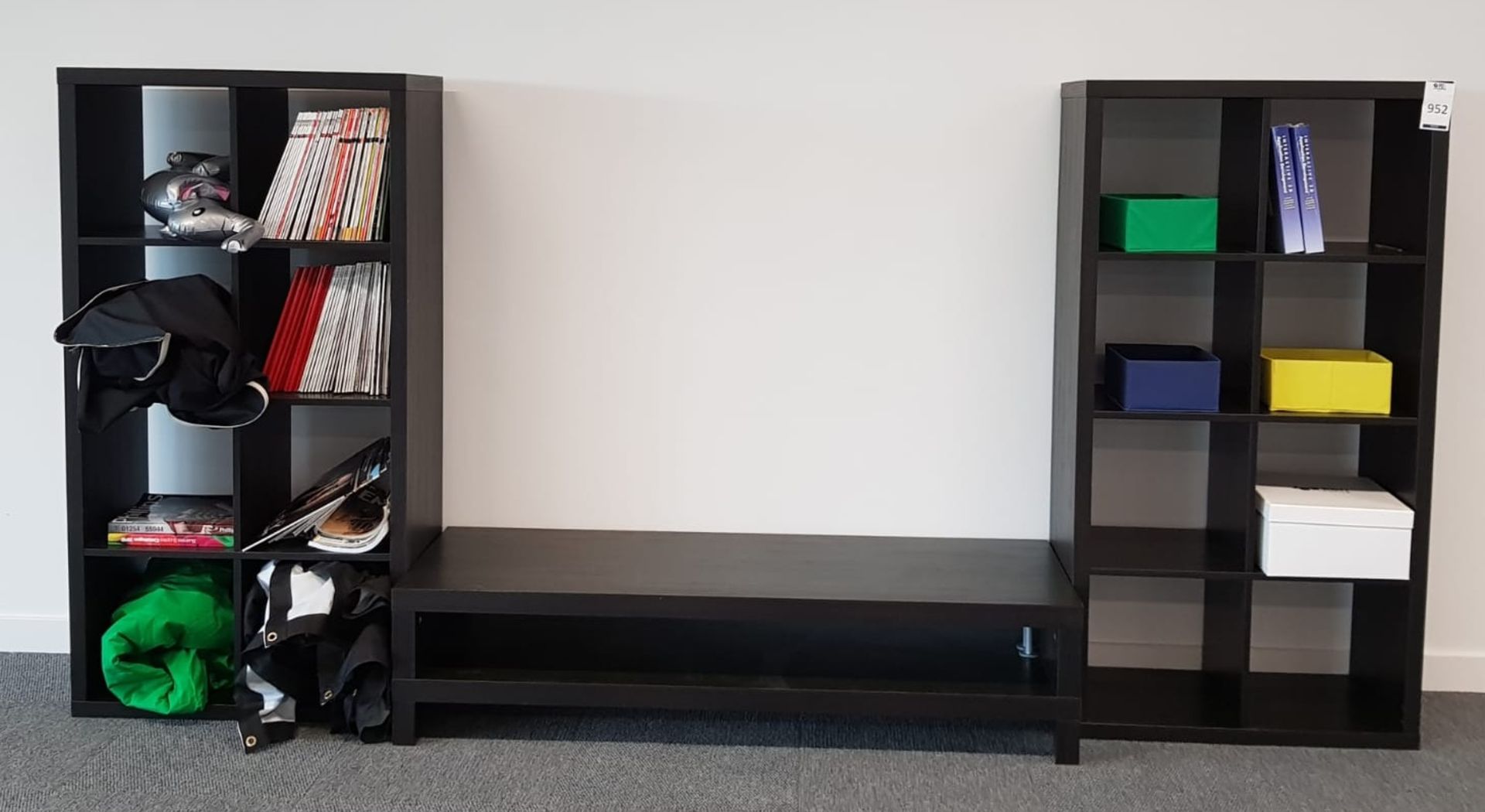 Two Pidgeon Hole Shelving Units & Television Stand (Located Manchester – See General Notes for