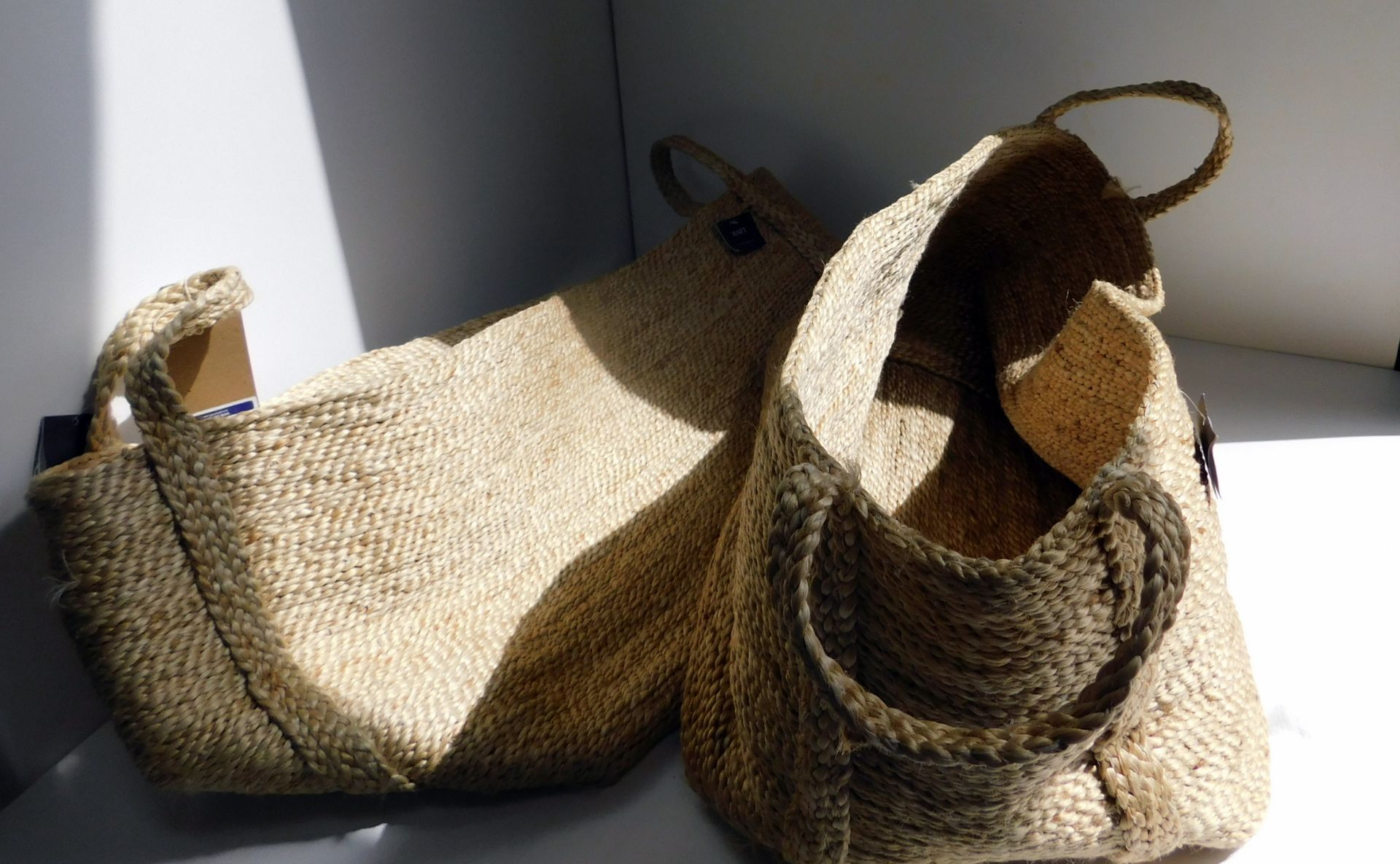 Two Large Jute Baskets, Straw (Located Brentwood, See General Notes for More Details)