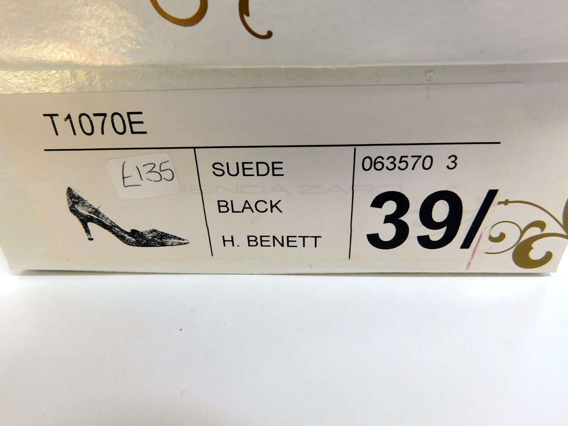 Brenda Zaro H. Bennet Women’s Heels, Model: T1070E, Style: 063570/3, Shade: Black Suede, Size 39/ ( - Image 2 of 2