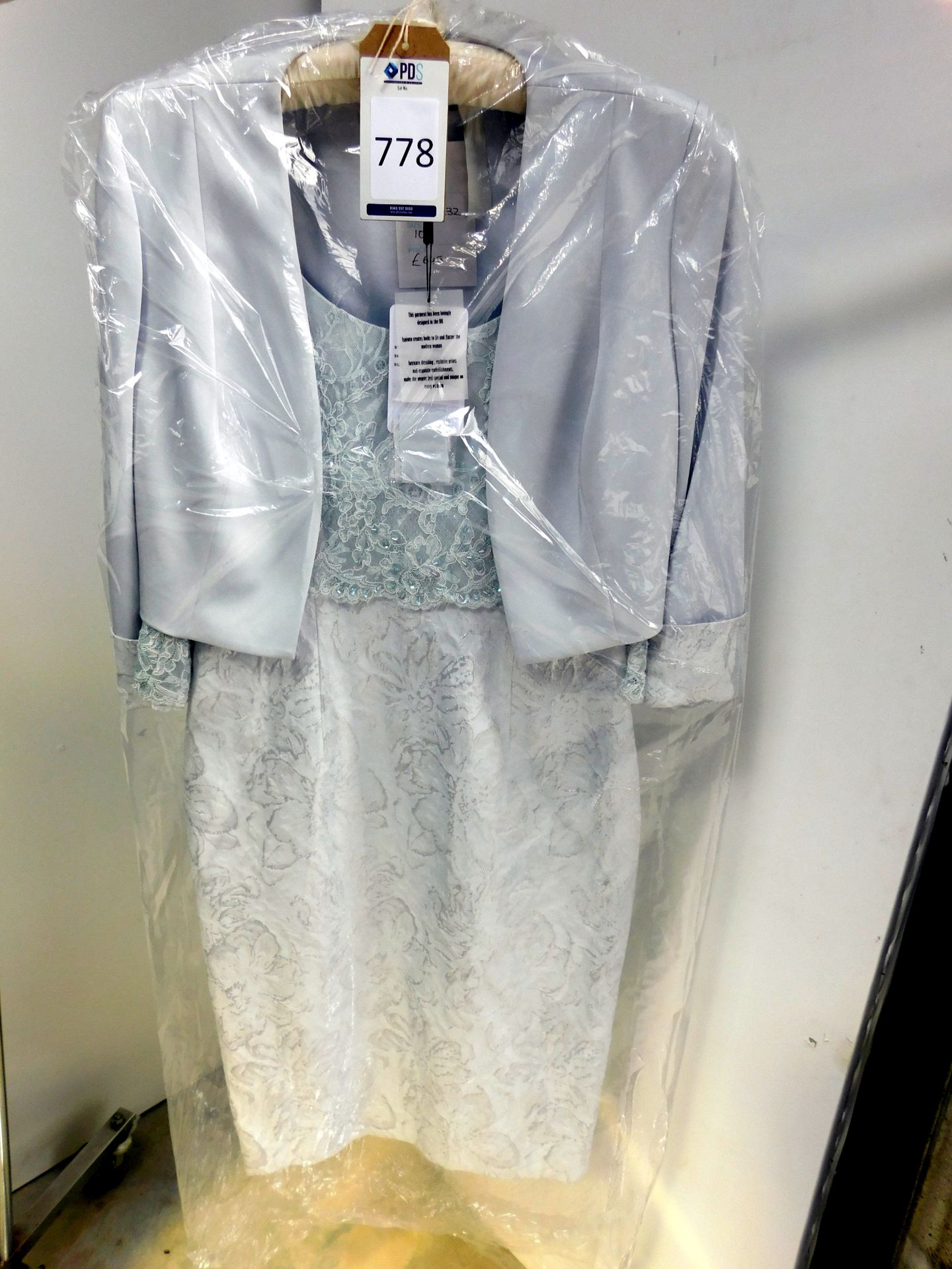 Ispirato Dress & Cropped Jacket, Style: ISC913, Shade: Dawn Oblique Crystal, Size 10 (Located