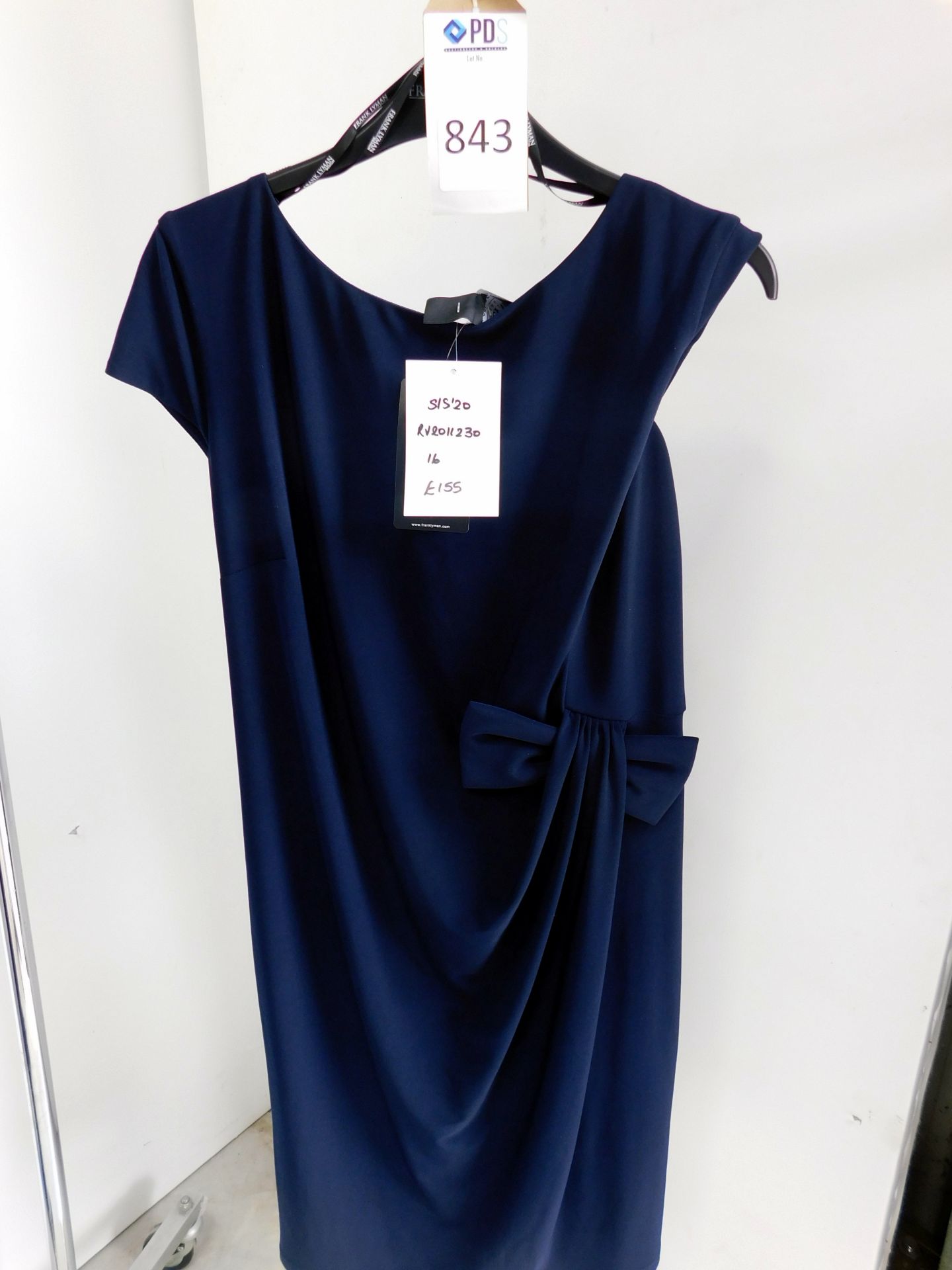 Frank Lyman Bow Dress, Style: 196021, Shade: Midnight Blue (SS20), Size 16 (Located Brentwood, See