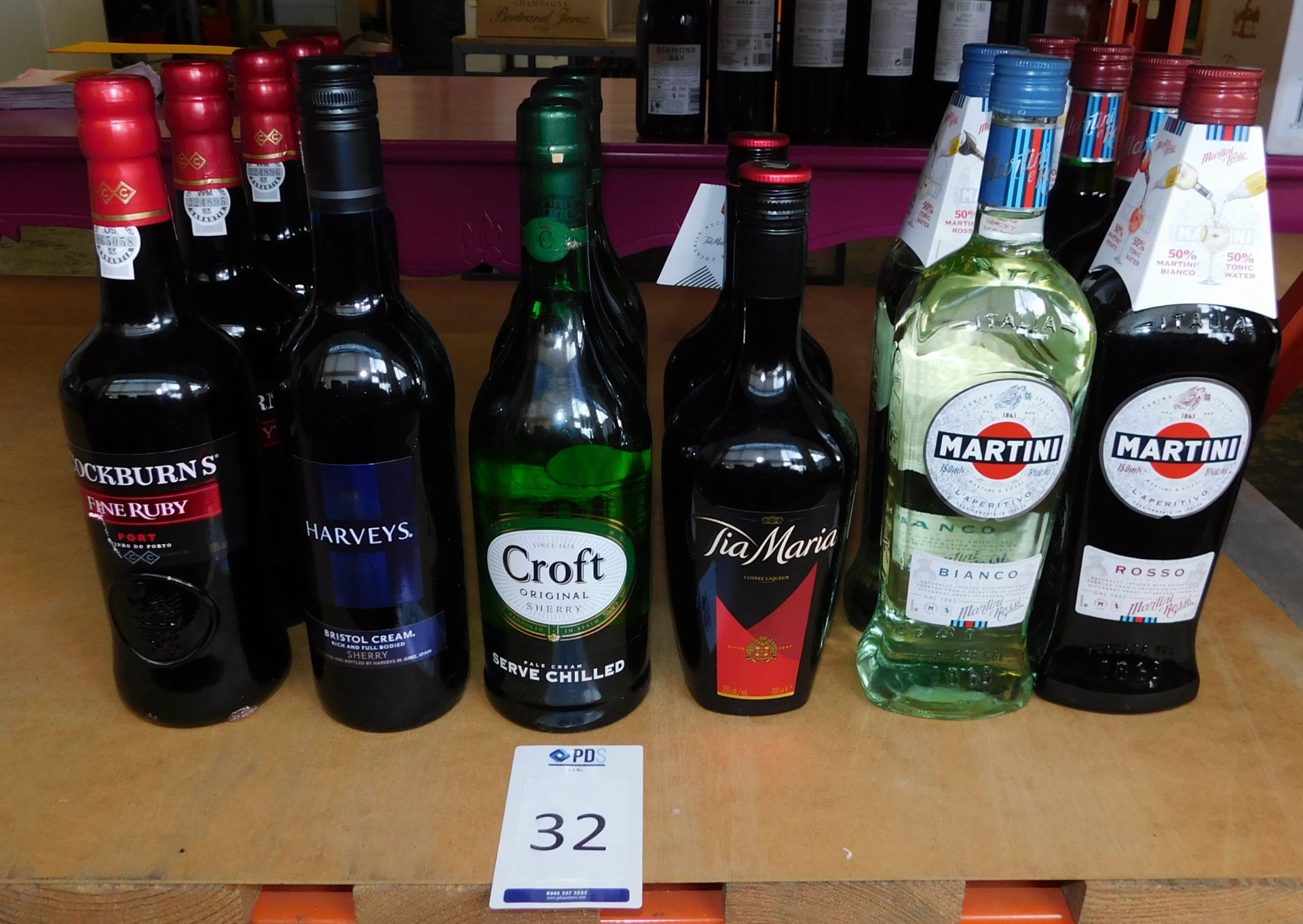17 Bottles to Include; 4 Martini Rosso, 750ml, 2 Martini Bianco, 750ml, 2 Tia Maria, 700ml, 3