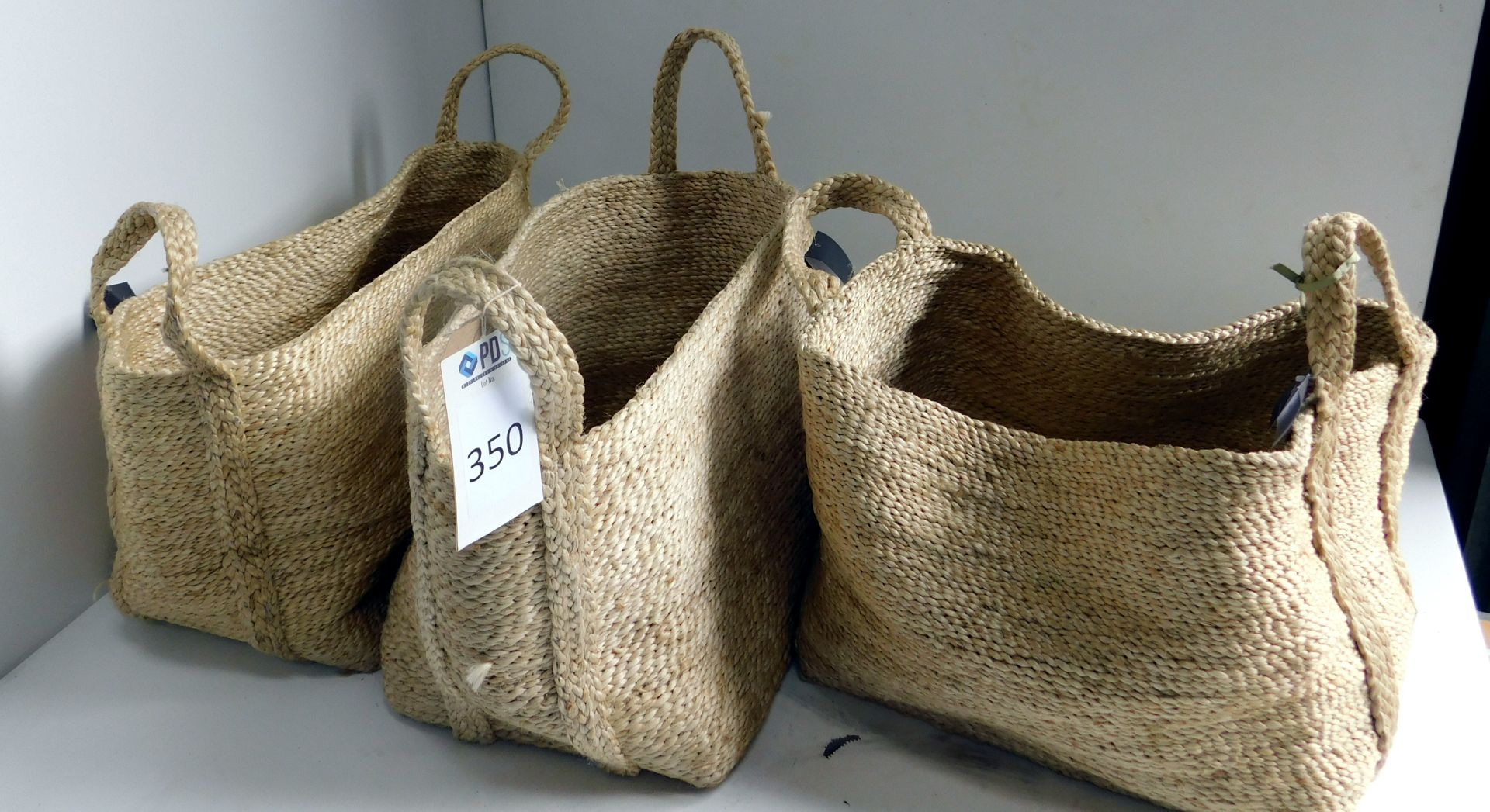 Three Small Jute Baskets (Located Brentwood, See General Notes for More Details)