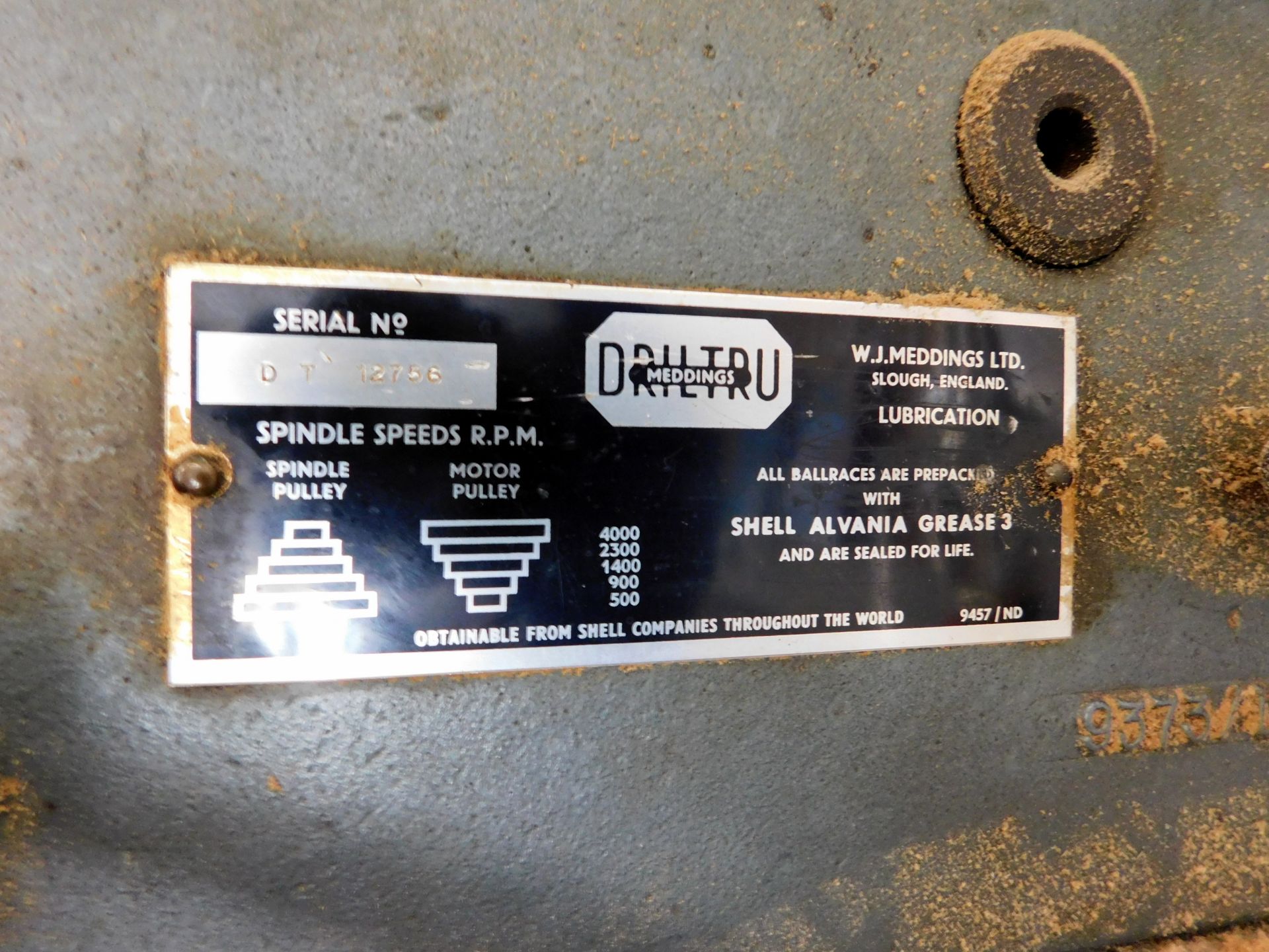 Meddings Benchtop Drill, Serial Number: 12756 (Located Bethnal Green – Please see General Notes - Image 2 of 2