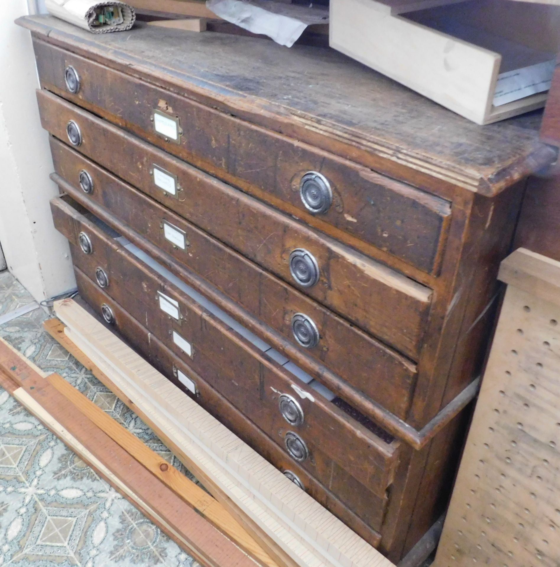 7 Drawer Medium Oak Plan Chest c 1920/30’s & another, Similar, 6 Drawers (Located Bethnal Green – - Image 2 of 2