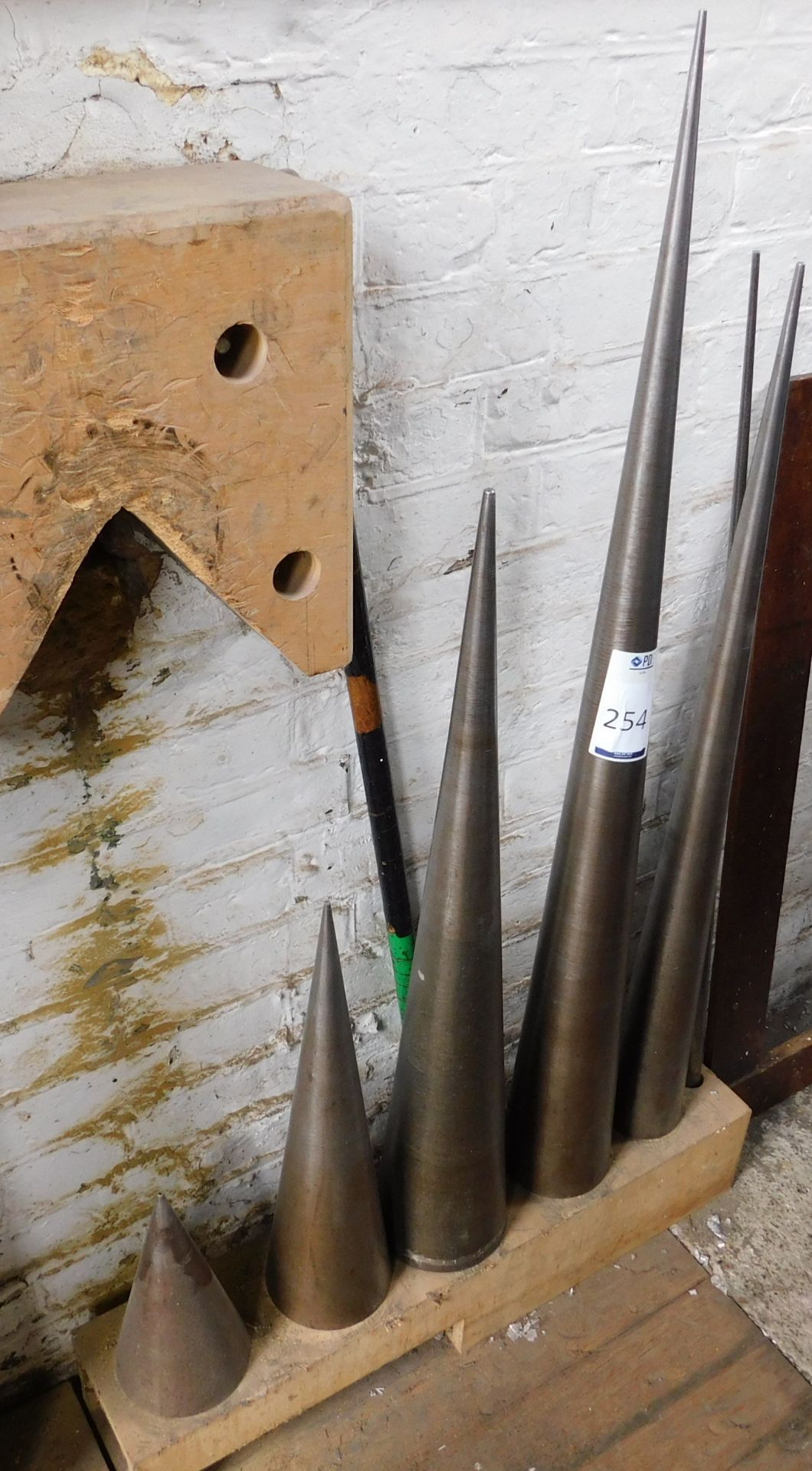 Six Tapered Steel Mandrils,10”-4’, 4'' - 16'' Diameter (Located Bethnal Green – See General Notes