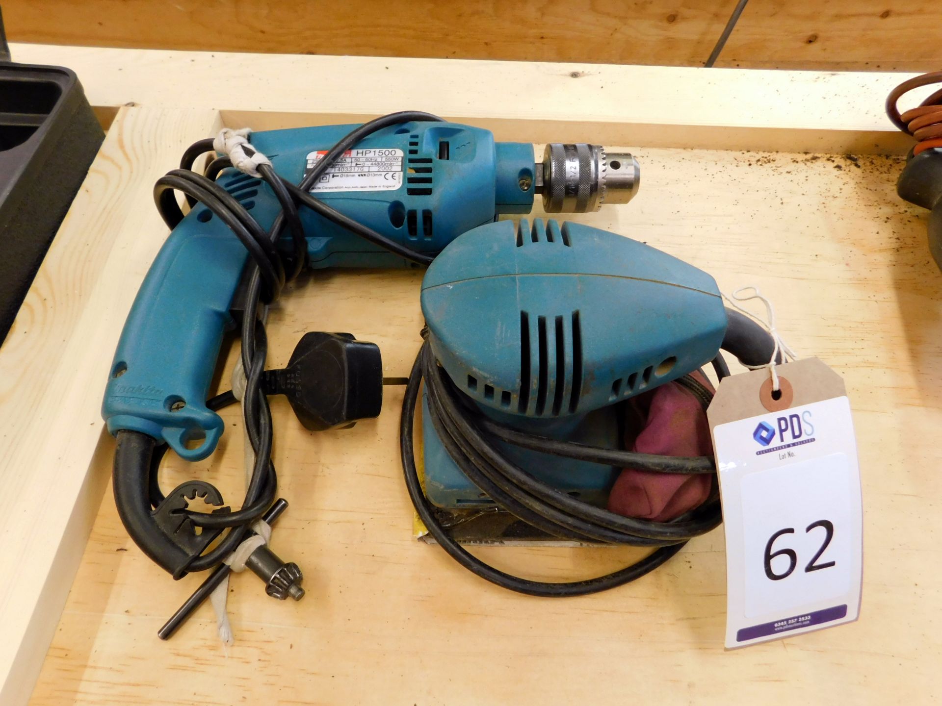 Makita HB1500 Drill & Makita BO4553 Sander Both 240v (Located Bethnal Green – Please see General