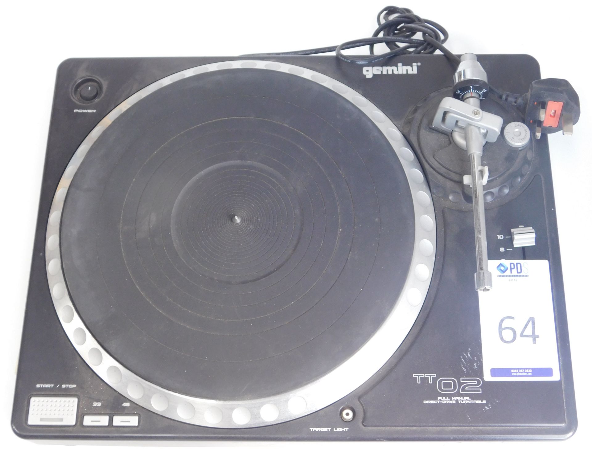 Gemini TT02 Direct Drive Turntable, s/n; GT5306138 (Located Brentwood, See General Notes for More