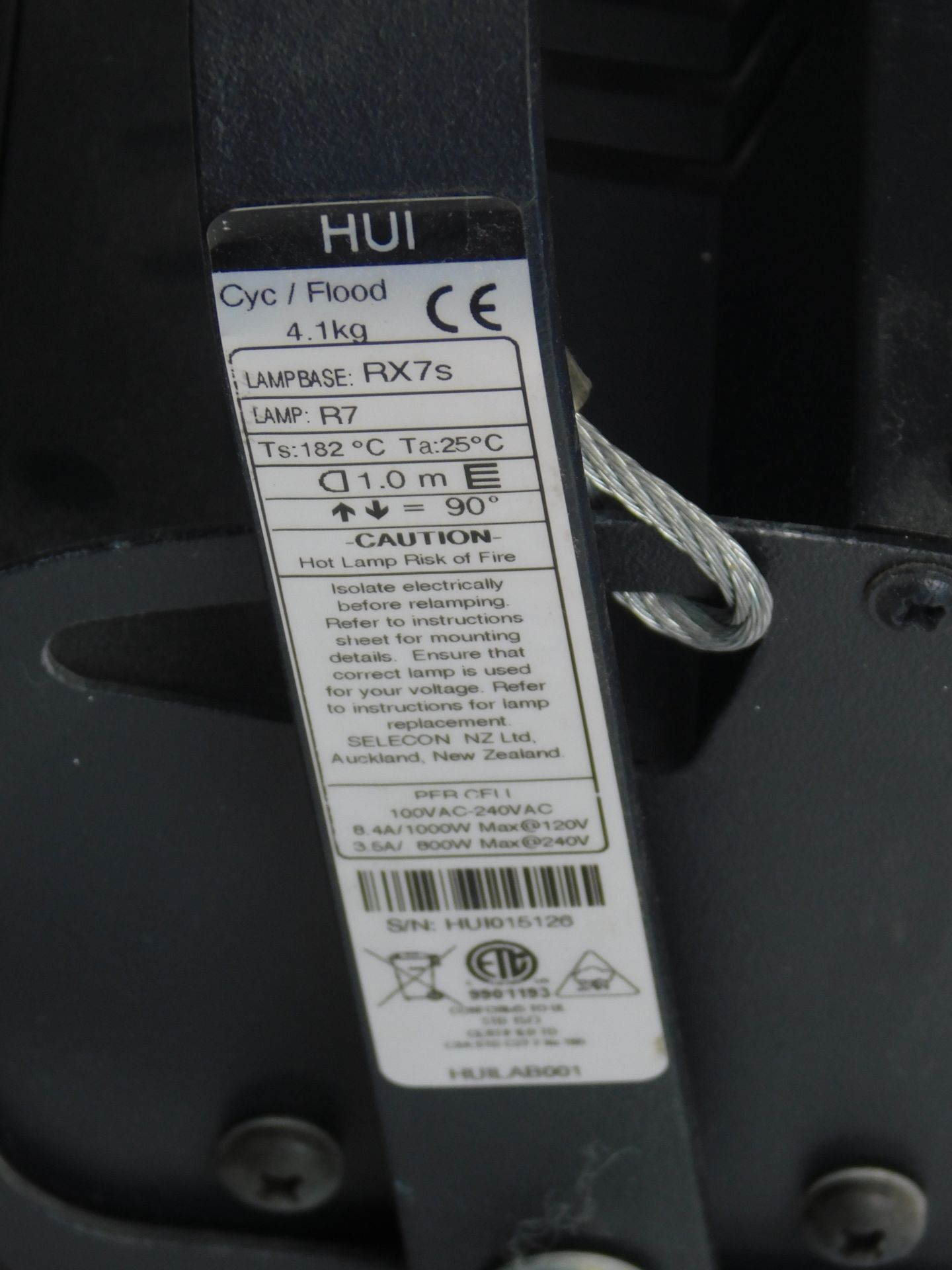 2 Hui RX7 Floodlights with Suspension Hook Clamp & Safety Chain (Located Brentwood, See General - Image 3 of 3