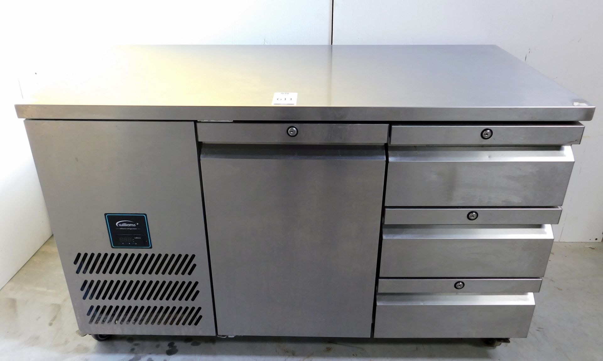 Williams HJC2SA U13 R2 Stainless Steel Single Door & 3-Drawer Refrigerated Undercounter Unit, S/N: