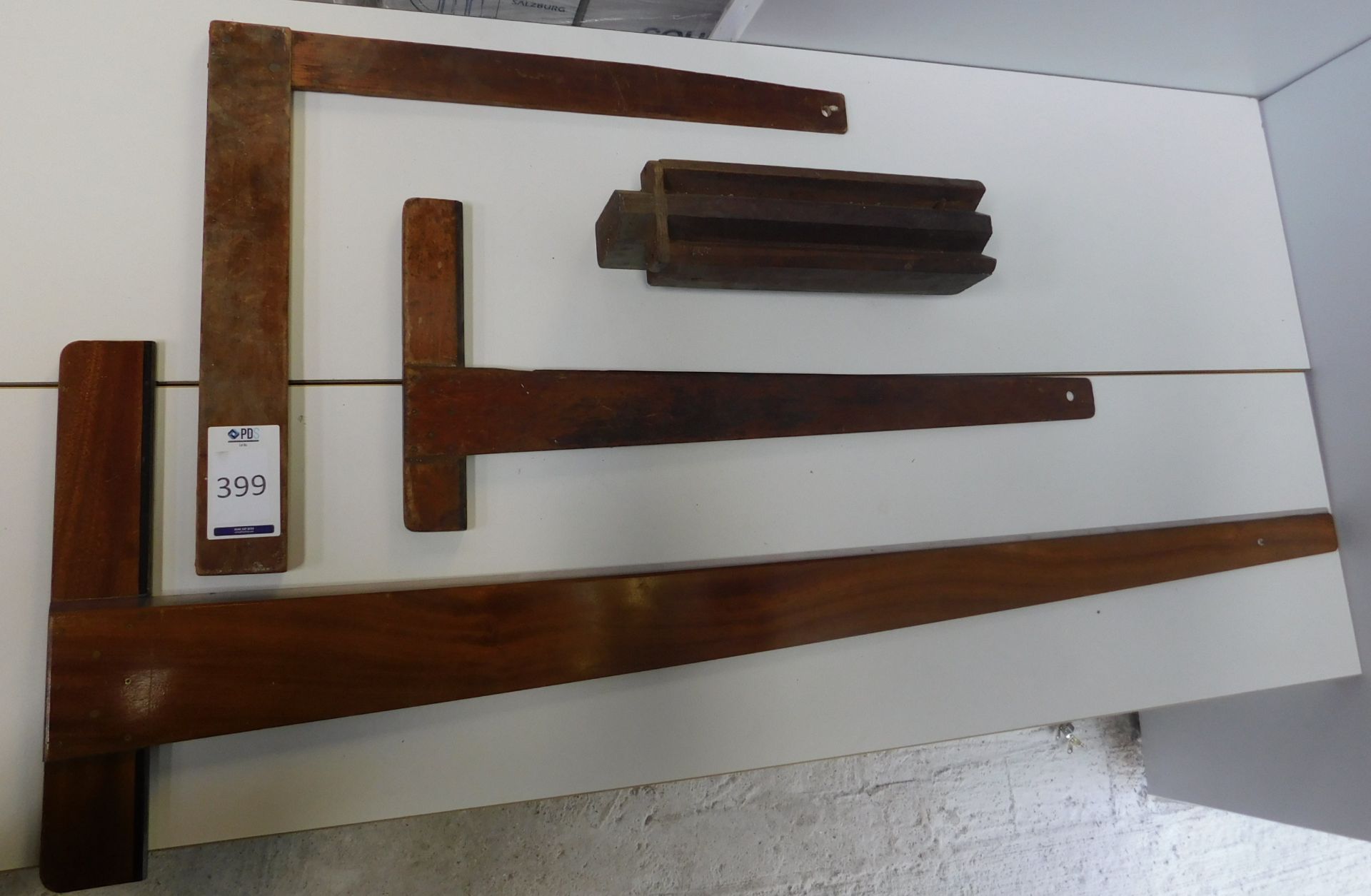 Mahogany Draftsman’s Straight Edge, another, Smaller & a Mahogany “V” Block (Located Brentwood, - Image 2 of 3