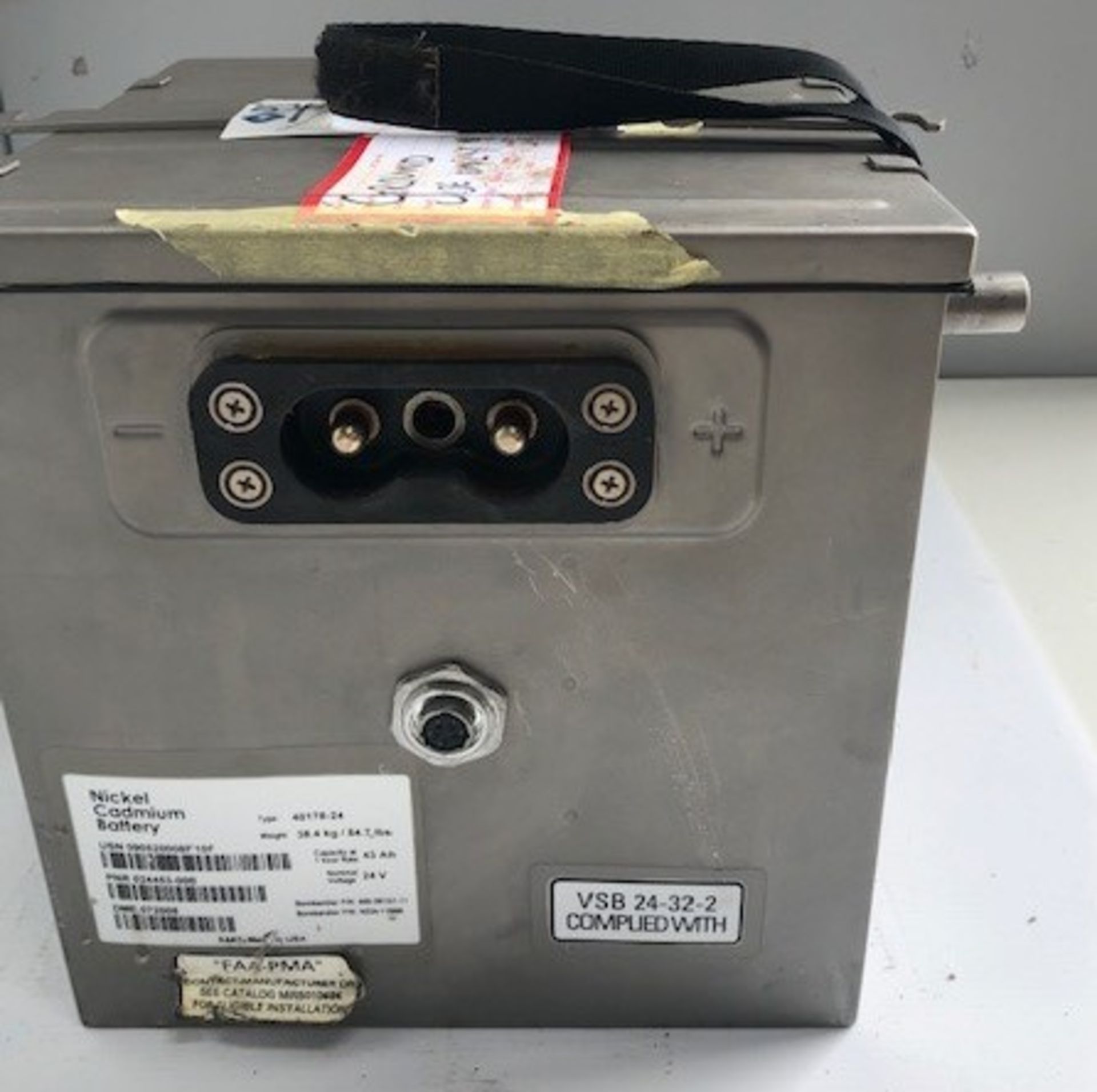 SAFT Delta Plus Nickel Cadmium Aircraft Battery (Ground Use Only) (Located Brentwood, See General - Image 2 of 4