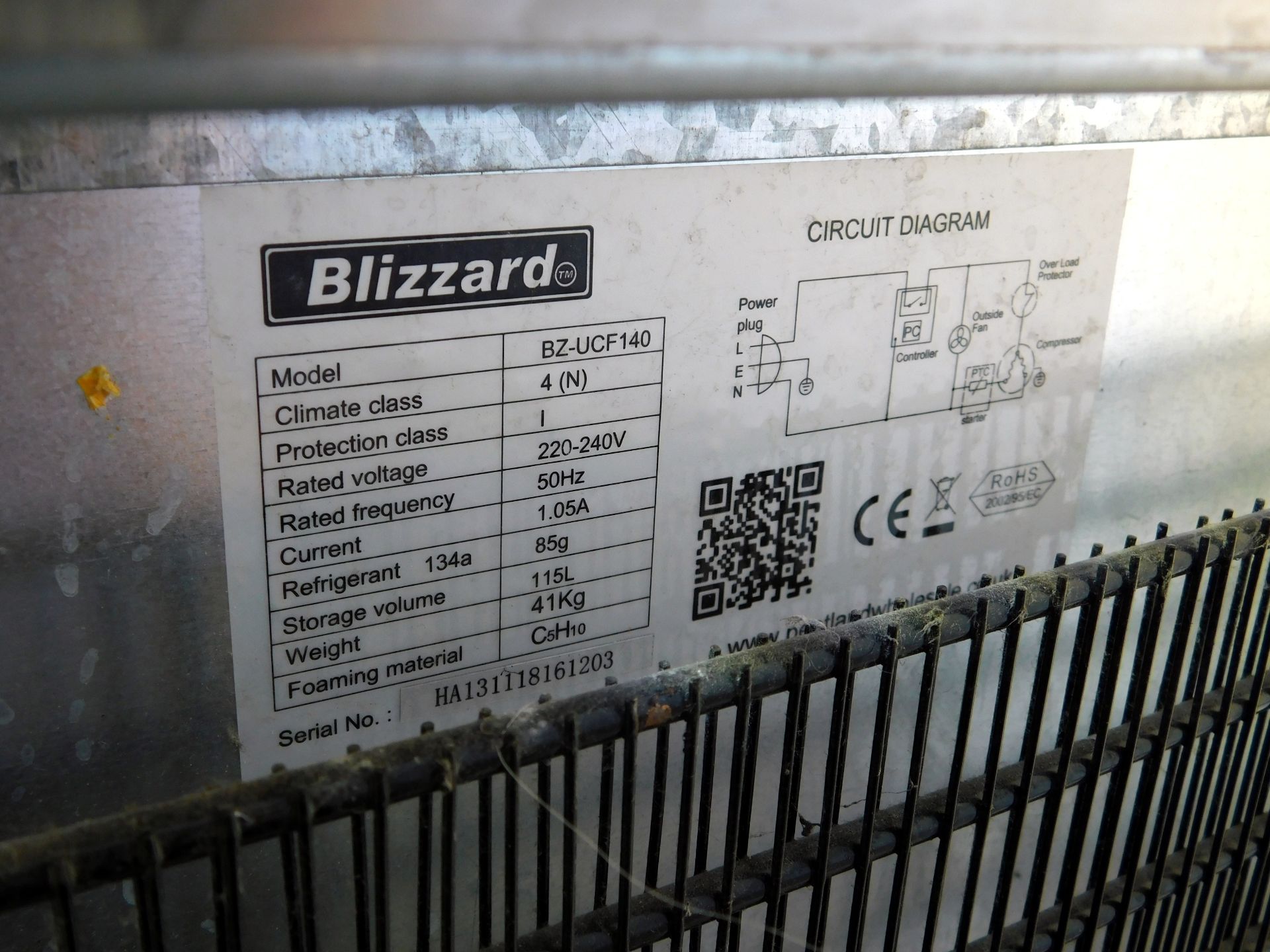 Blizzard BZ-UCF140 Stainless Steel Single Door Undercounter Freezer, S/N: HA131118161203 (Located - Image 3 of 3