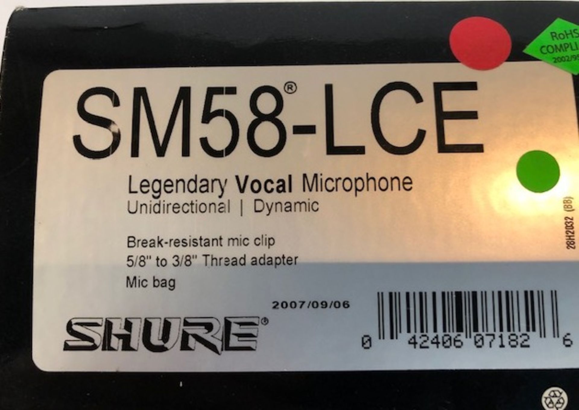 Two Shure SM58 Microphones & 3 Various Audio Leads (Located Brentwood, See General Notes for More - Image 2 of 2