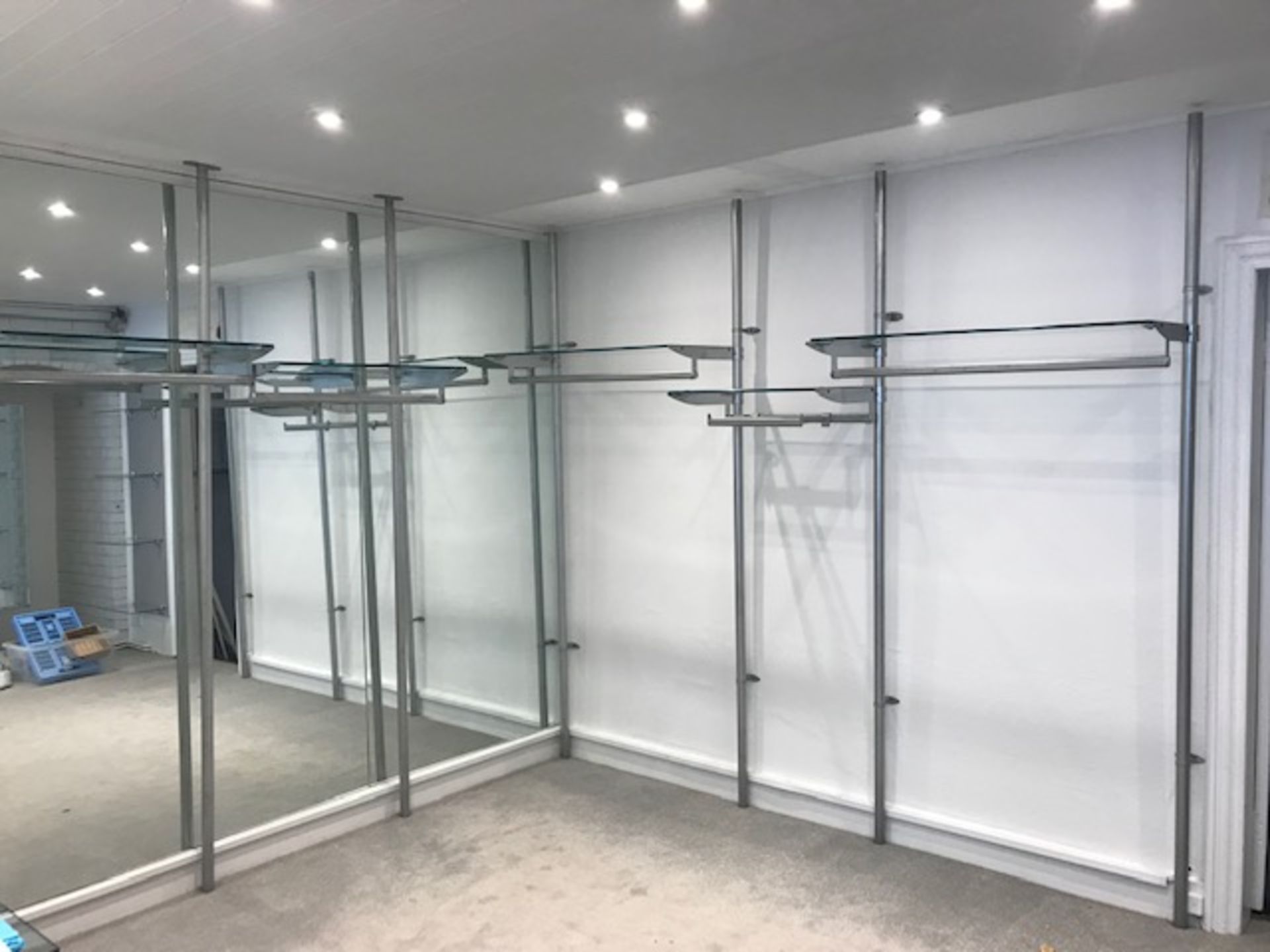 Cil ‘Javelin’ Stainless Steel Modular Shop Fittings Comprising 10 Uprights, Gondola Stand,
