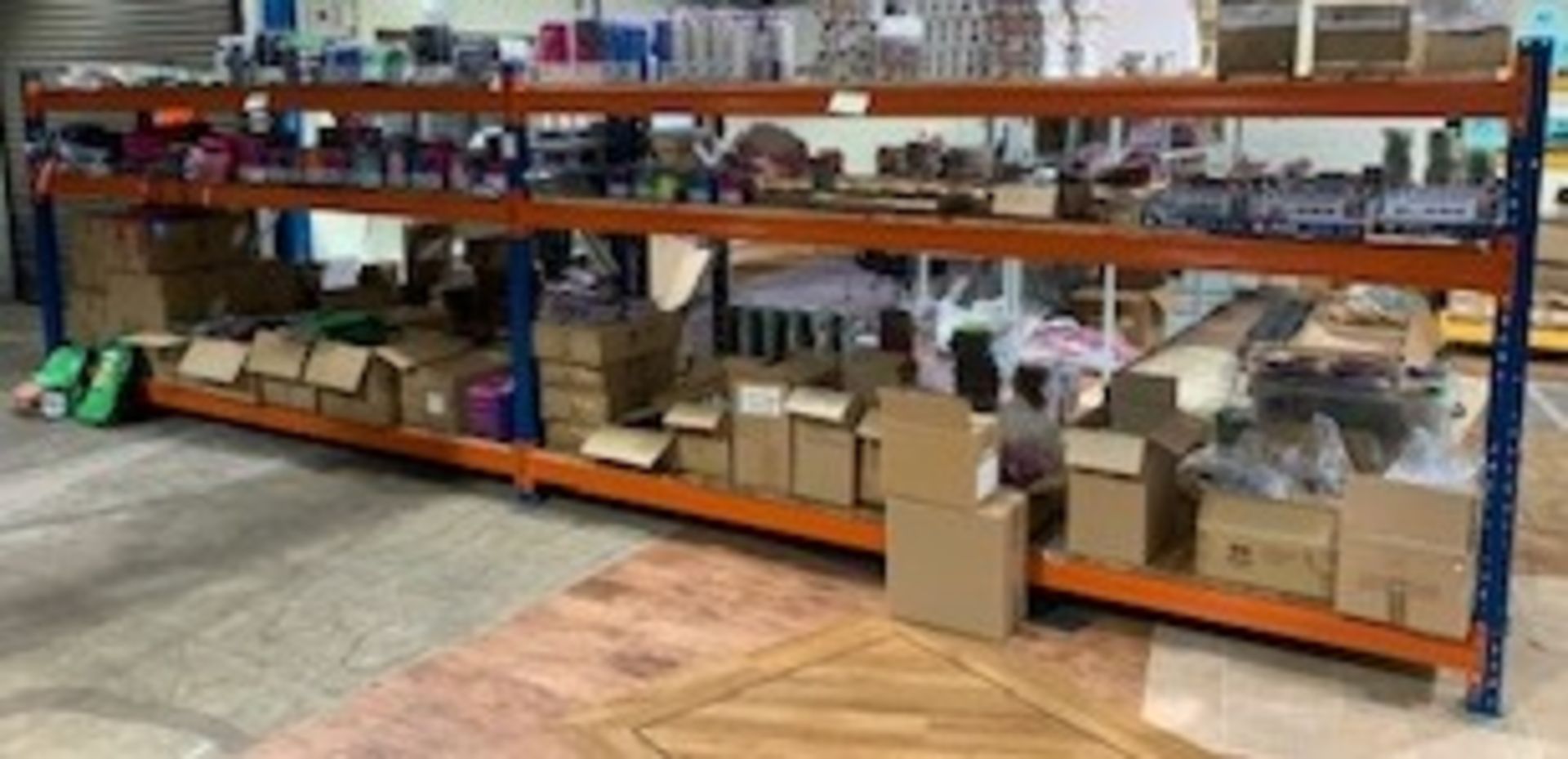 3 bays of Half Height Pallet Racking (excludes stock) (Located Towcester, See General Notes for More