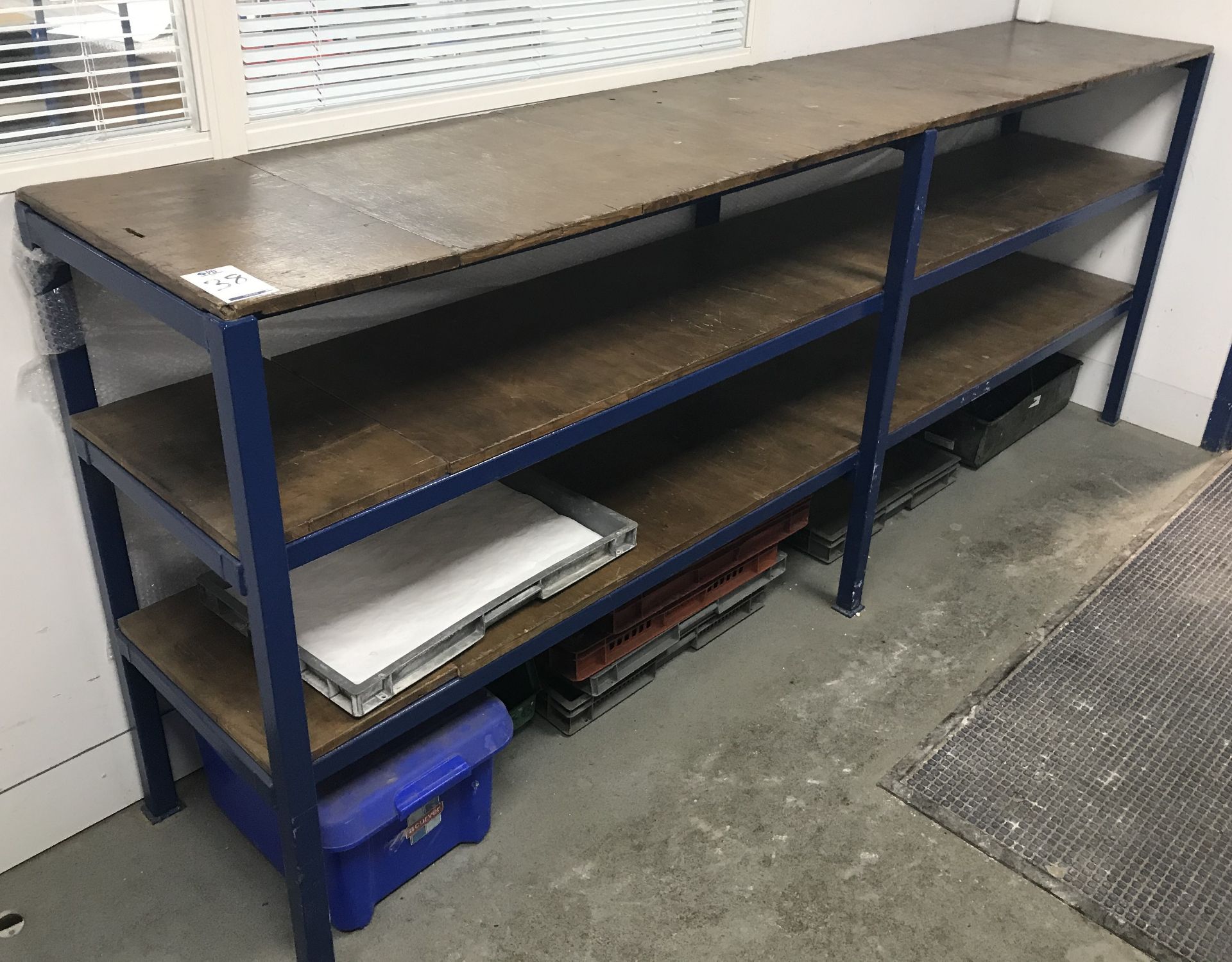 Five Light Weight Shelve Workbenches, Four Tiers Light Weight Racking Bay & Three Tier Steel - Image 7 of 7