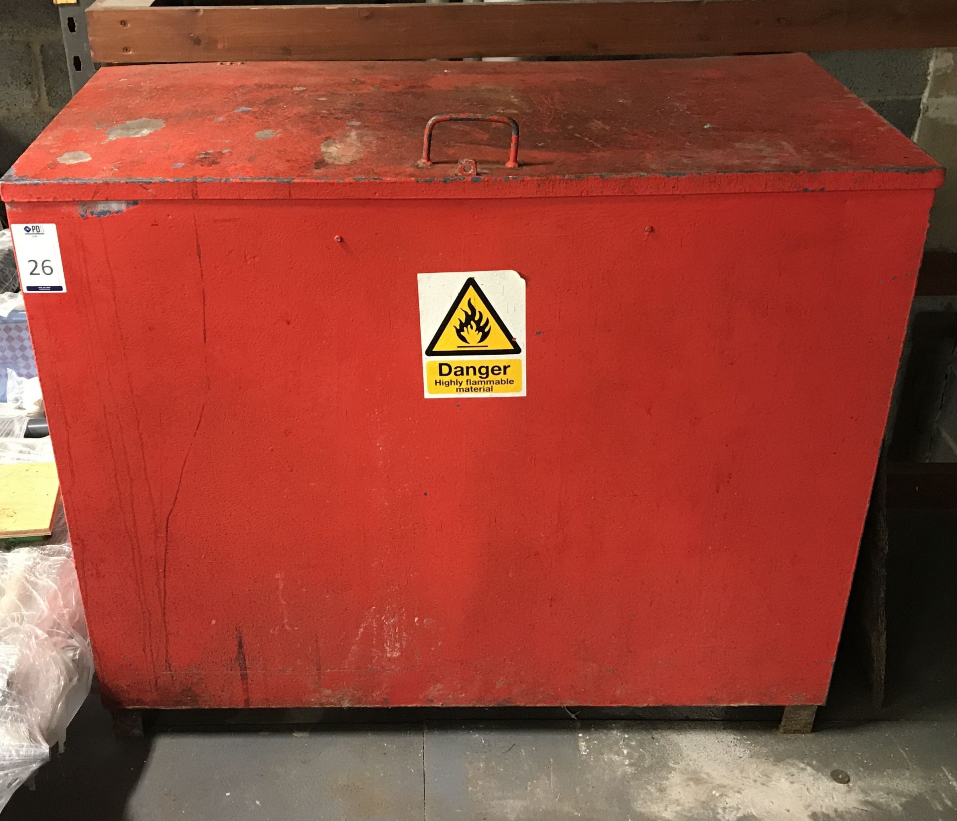 Metal Flammable Storage Container & Metal Cage (Located Northampton, See General Notes for More