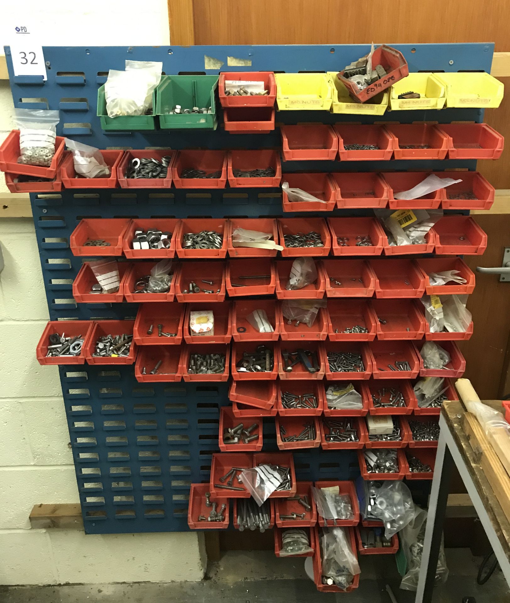 Wall Mounted Parts Rack to Include:- Various Bins & Contents (Located Northampton, See General Notes - Image 2 of 2