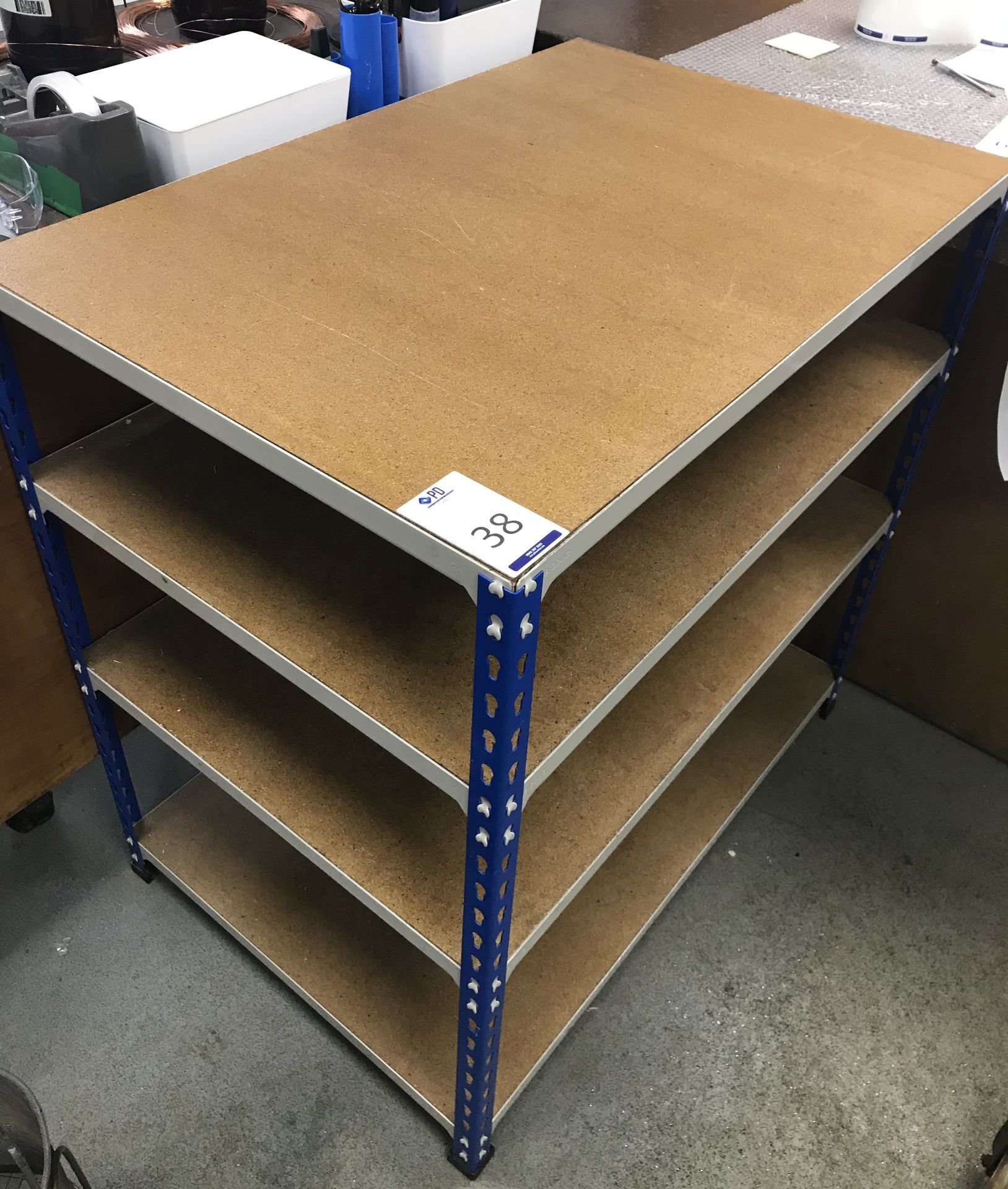 Five Light Weight Shelve Workbenches, Four Tiers Light Weight Racking Bay & Three Tier Steel