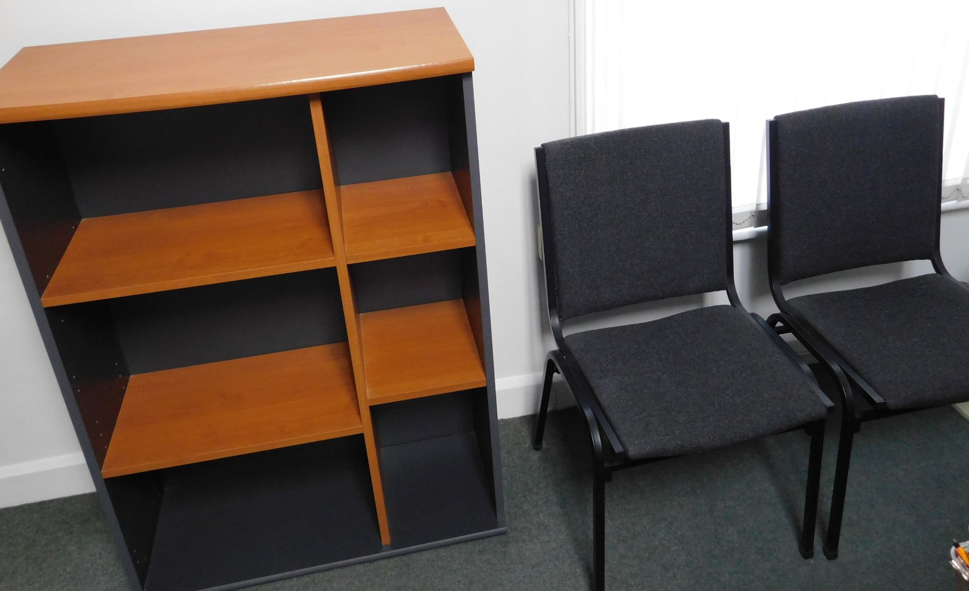 Suite of Chestnut wood Effect Office furniture comprising, Single Pedestal Desk, 2-Drawer - Image 2 of 3