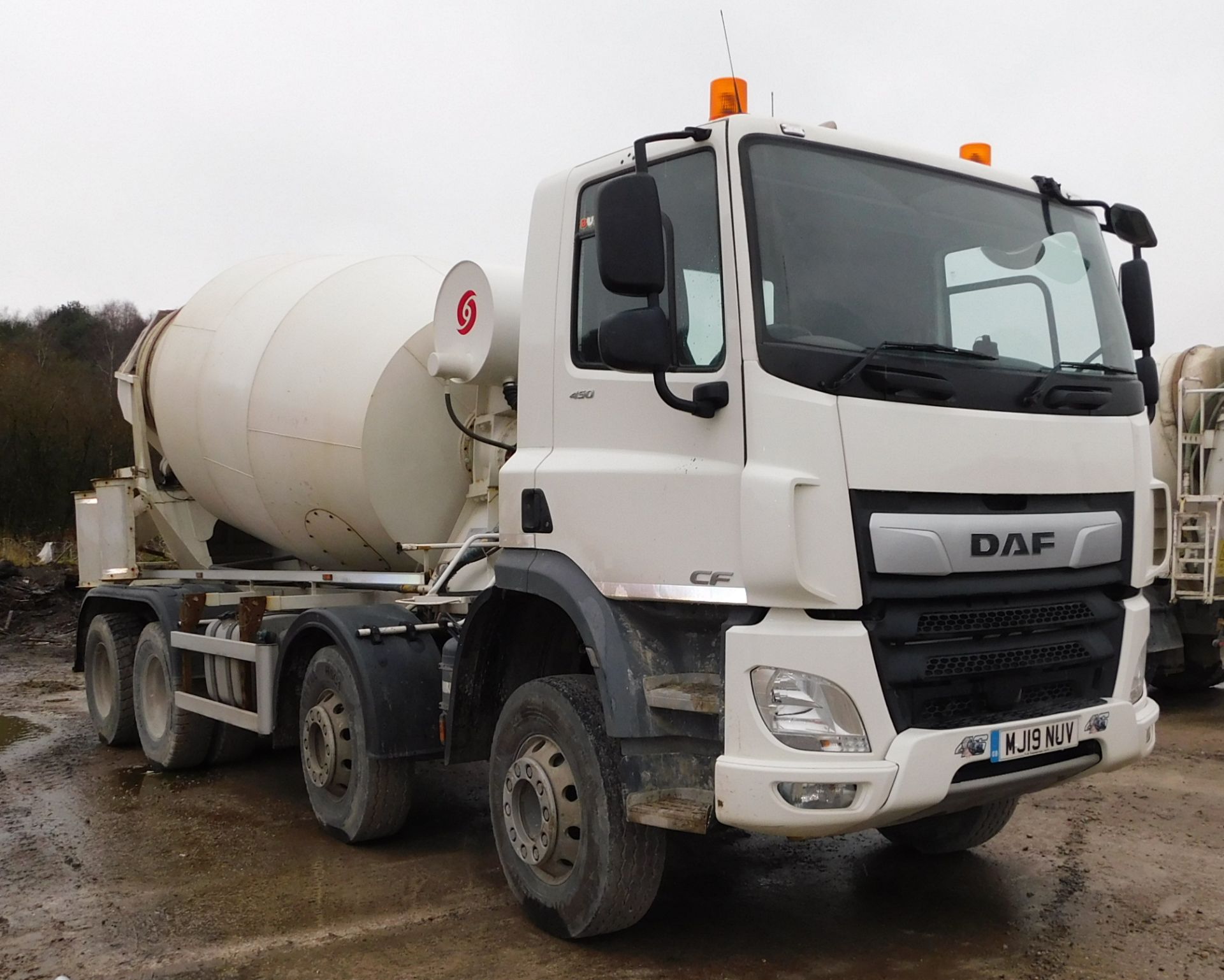 DAF CF 460 FAD 8x4 Construction with 8m3 McPhee Transit Mixer, Registration, MJ19 NUV, Odome - Image 2 of 16