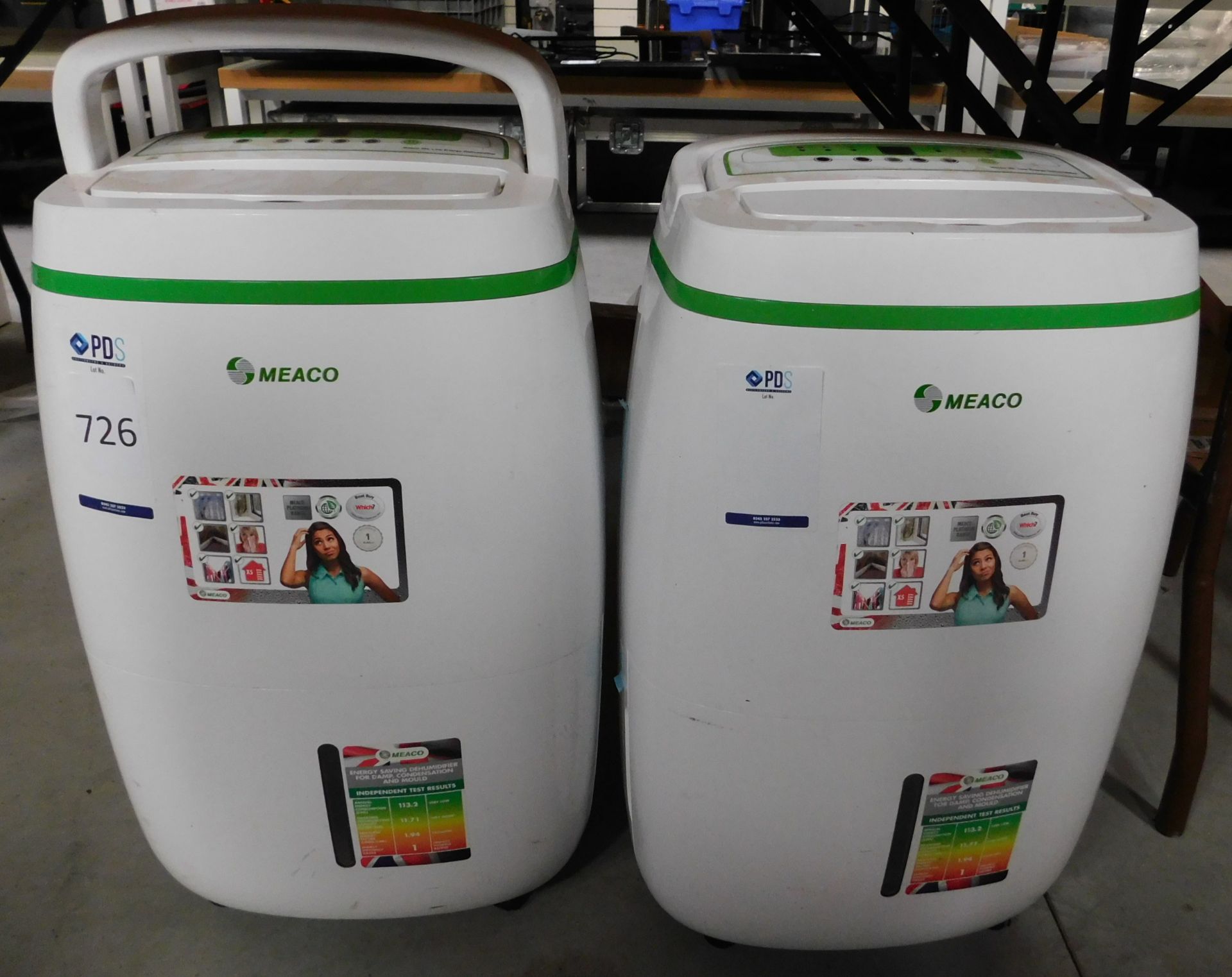 2 Meaco Dehumidifying Units (Located Brentwood, See General Notes for More Details)