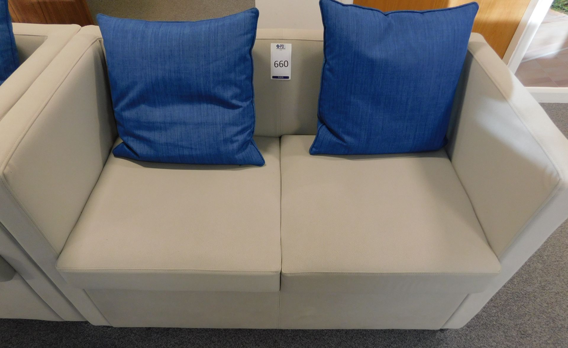 Jack Twin Seat Sofa, 120cm x 65cm, with 2 Scatter Cushions (Located Brentwood - See General Notes