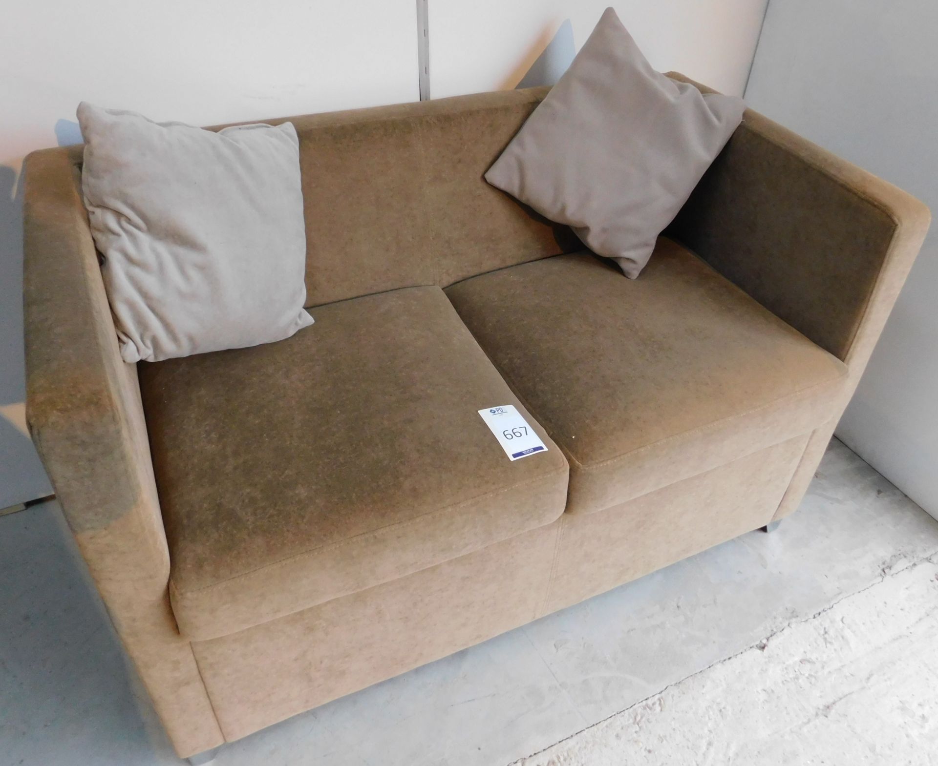 Two Jack Twin Seat Sofas, 120cm x 65cm, with 2 Scatter Cushions (Located Brentwood - See General