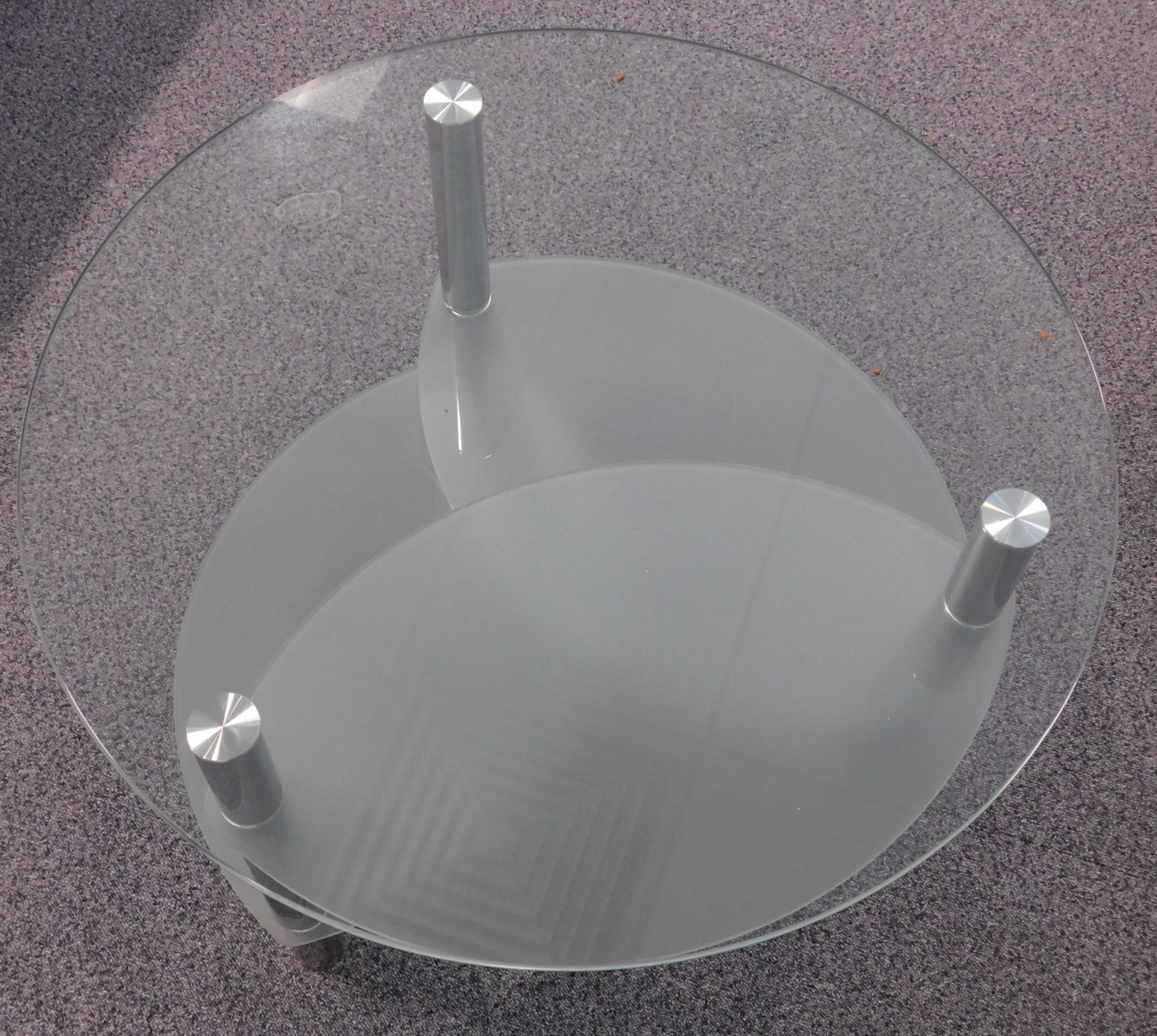 Three 4-Tier Plate Glass Top Coffee Tables 65cm dia. (Located Brentwood - See General Notes for More - Image 2 of 3