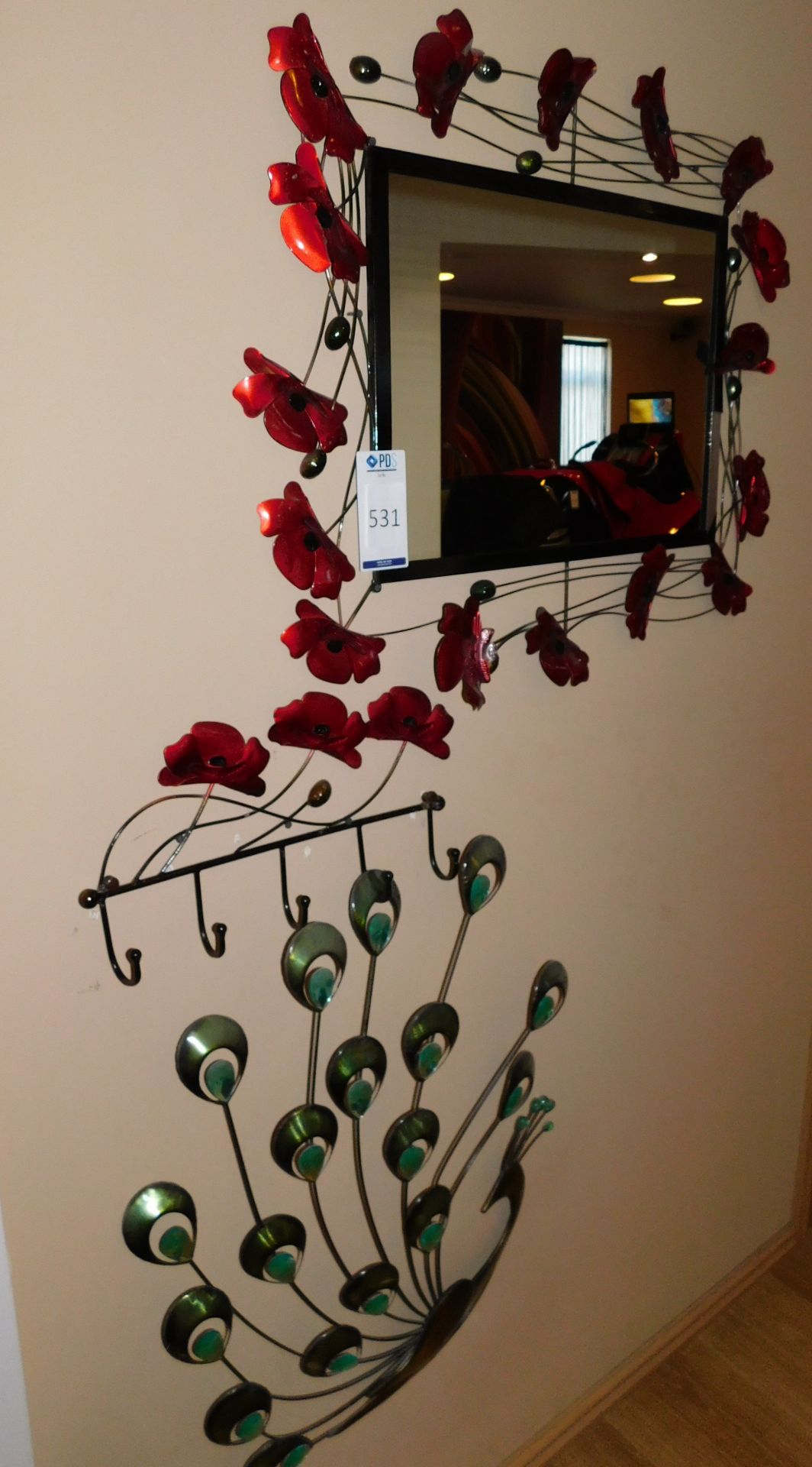 Poppy Style Mirror with Matching Coat Hook & Another (Located Corby – See General Notes for