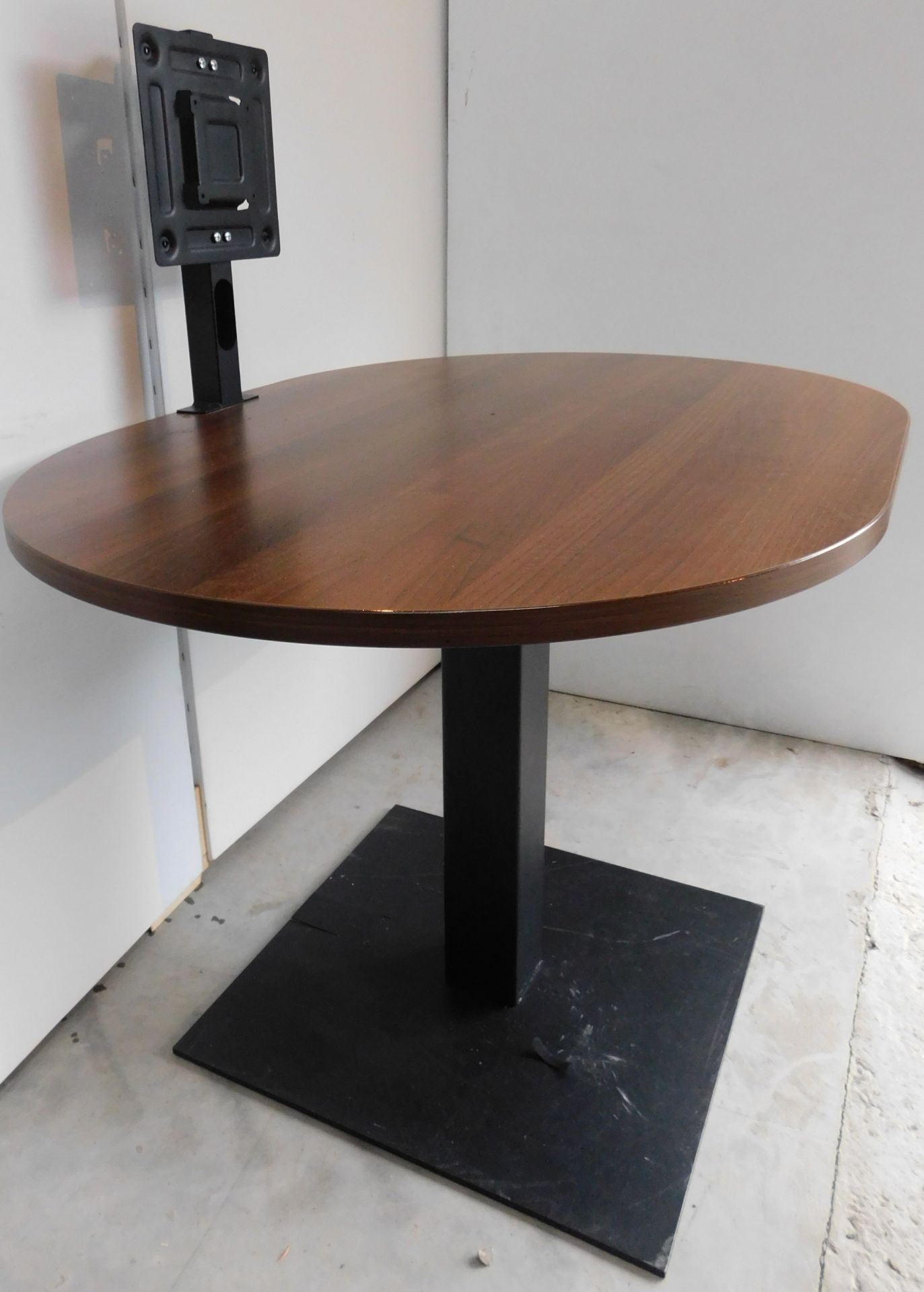 “Desk Stop” American Walnut Effect Multimedia ESA Table with Monitor Bracket, Steel Support & - Image 2 of 2