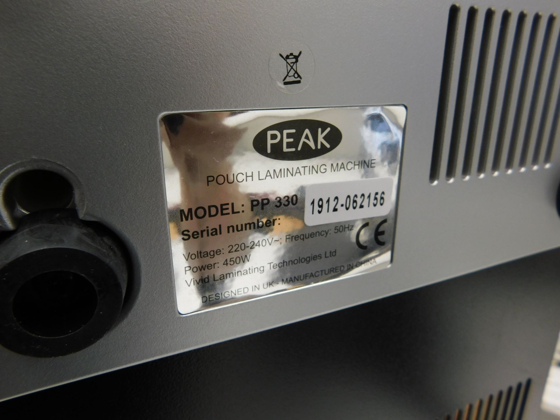 Peak PP330 Laminator (Located Watford - See General Notes for More Details). - Image 2 of 2