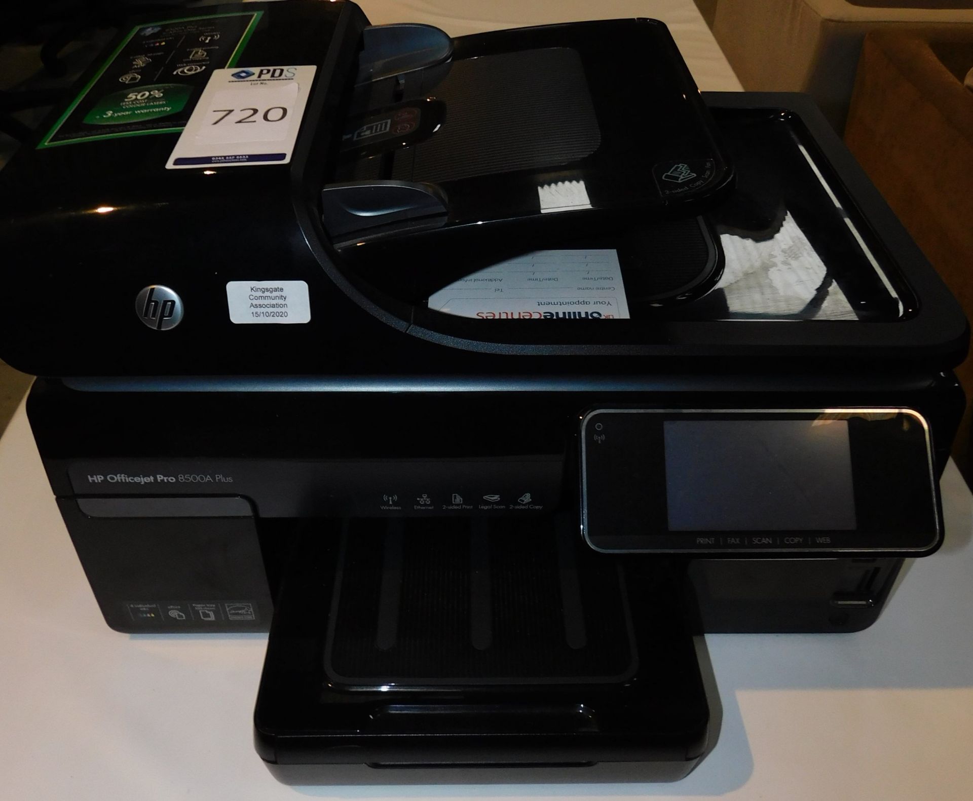HP Officejet Pro 8500A+ Printer (Located Brentwood, See General Notes for More Details)