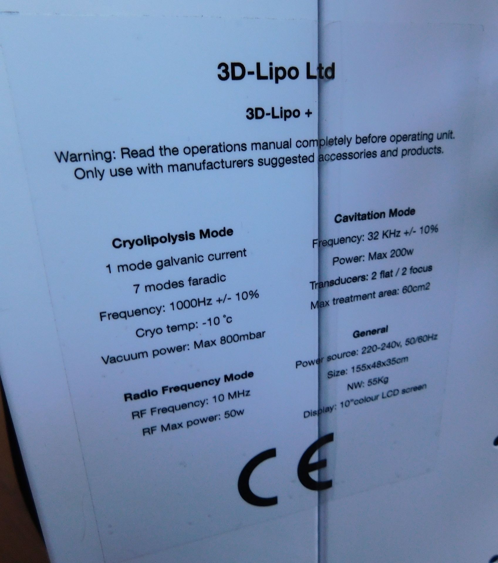 3D Lipo Med + Non-Surgical Treatment Device (2015) & Trolley of Assorted Accessories & - Image 10 of 12