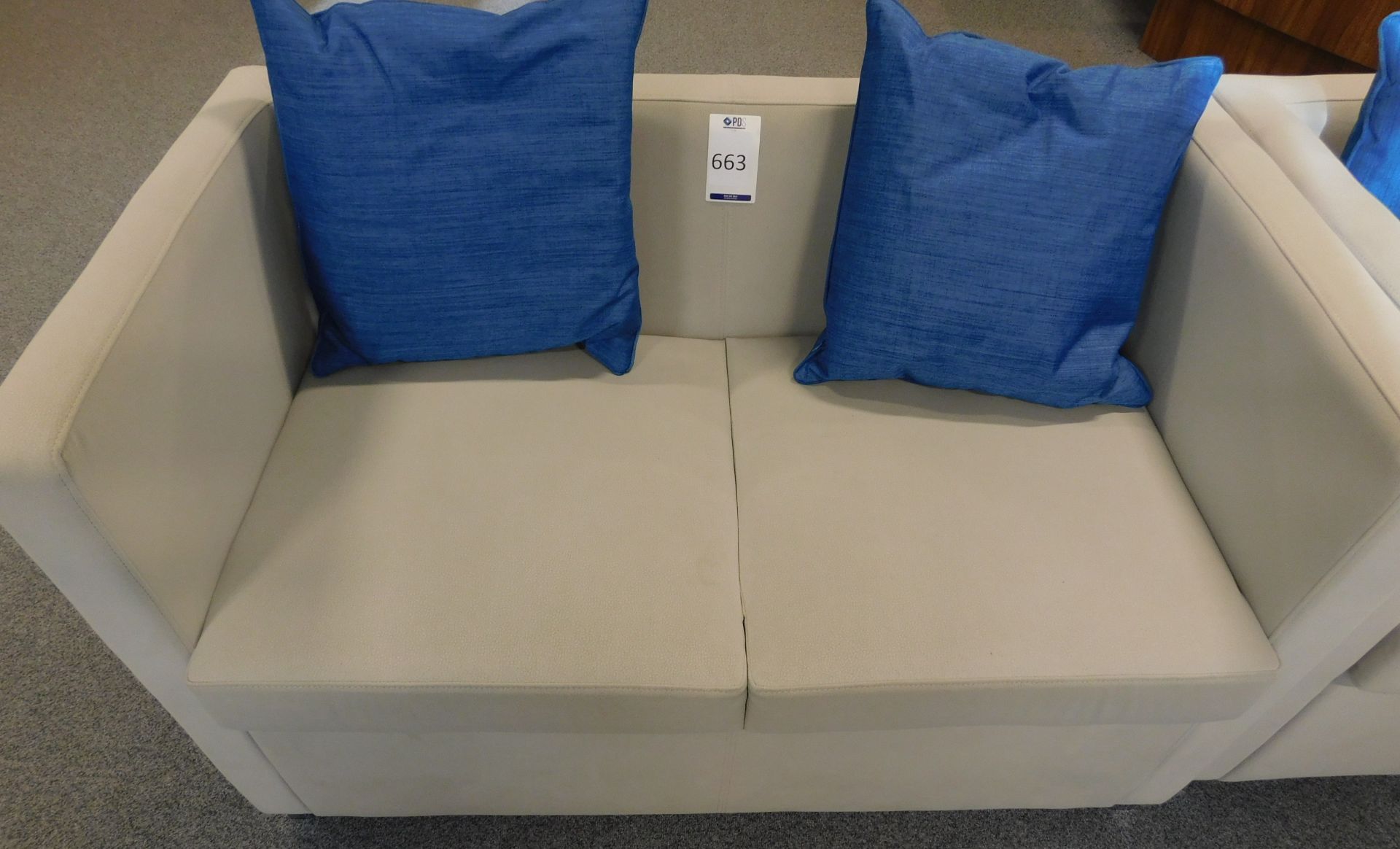 Jack Twin Seat Sofa, 120cm x 65cm, with 2 Scatter Cushions (Located Brentwood - See General Notes