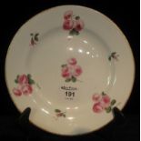 19th Century Nantgarw porcelain cabinet plate overall decorated with roses and foliage, impressed