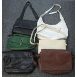 Collection of ladies modern and vintage handbags to include; various colour leather bags by Tula, St
