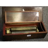 Victorian inlaid cased musical box, 27cm approx, steel comb playing on steel drum. (B.P. 24% incl.