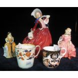 Three Royal Doulton bone china figurines to include; 'Rose', 'Autumn Breezes' and 'Patricia'.