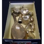 Group of assorted scrap silver items; condiments, hair brush etc. (B.P. 24% incl. VAT)