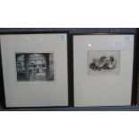 Sam Garrett (Welsh 19th/20th Century), 'New Inn,Gloucester', uncoloured etching, signed in pencil by