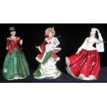 Three Royal Doulton bone china figurines to include; 'Wintertime' HN3622, 'Gail' HN2937 and '