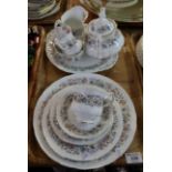 Tray of Paragon fine bone china 'Meadowvale' teaware to include; teapot, plates, milk jug, sucrier