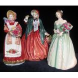 Three Royal Doulton bone china figurines to include; 'Lady Charmian' HN1944, 'Happy Birthday' HN3660