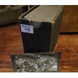 Case or box of USA Keystone View Company card stereoscopic viewer slides including First World War